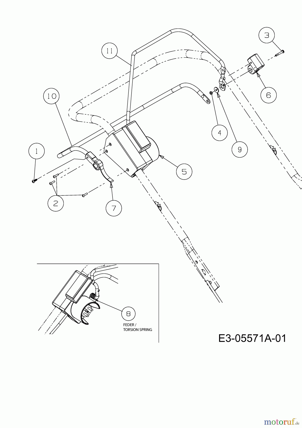MTD Elektromäher mit Antrieb 48 ESPHW 18AR11L-664 (2012) Schaltbügel