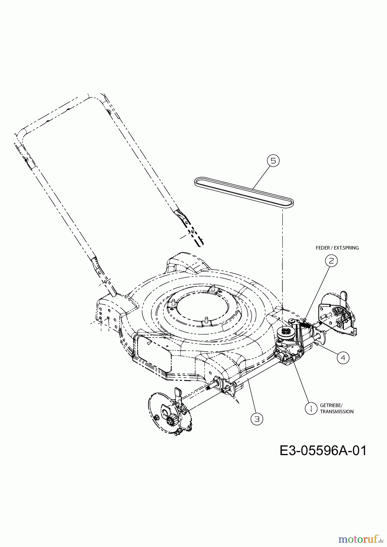 MTD Motormäher mit Antrieb SP 56 SD 12A-26M1676 (2010) Getriebe