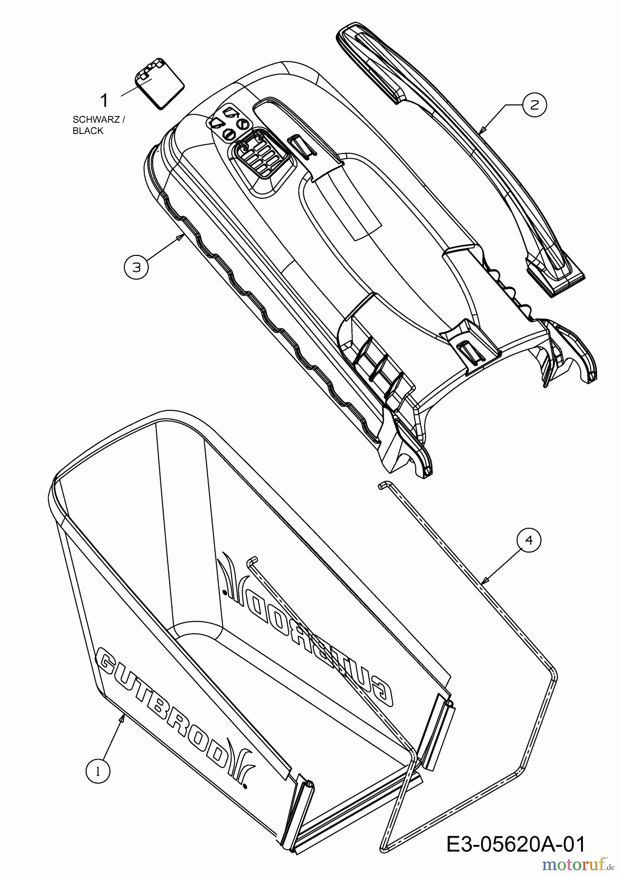  Gutbrod Motormäher mit Antrieb HB 53 RLS-HWBE 12AJ866L690  (2011) Grasfangsack