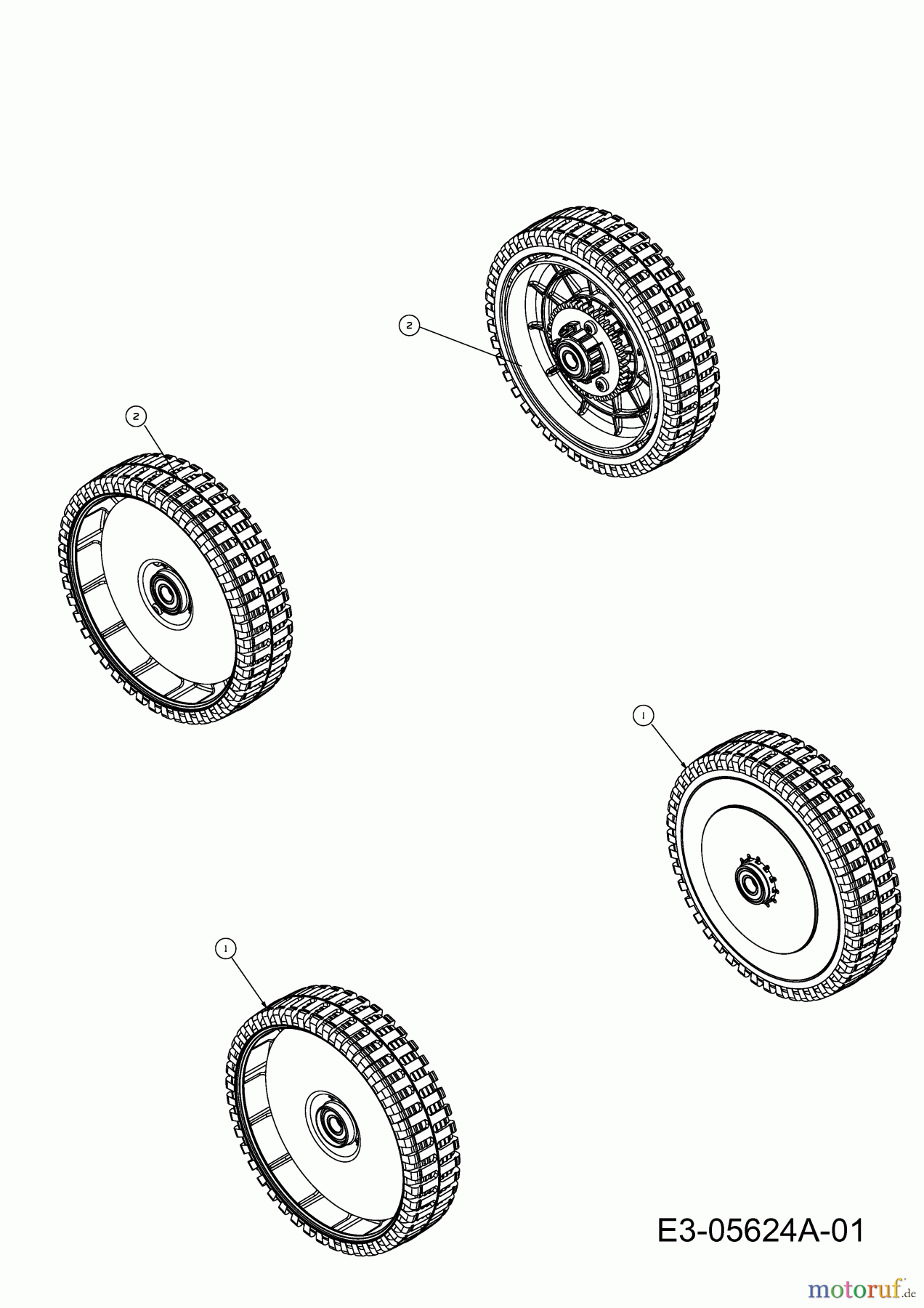 MTD Motormäher mit Antrieb 53 SPKM 12A-827D600  (2011) Räder