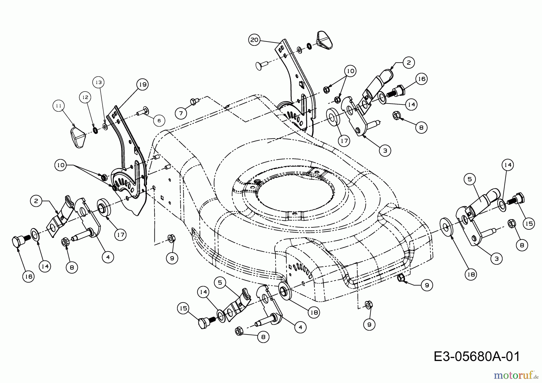 MTD Motormäher 40 PO-HQ 11B-I1JD616 (2010) Schnitthöhenverstellung