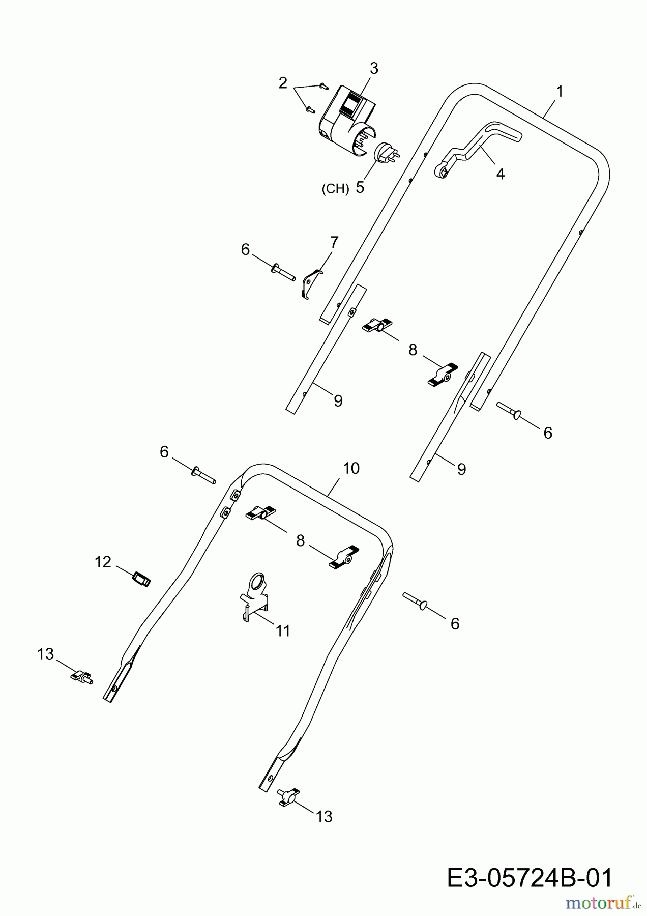  Wolf-Garten Elektrovertikutierer UV 29 EV 3618000  (2013) Griff, Schalter