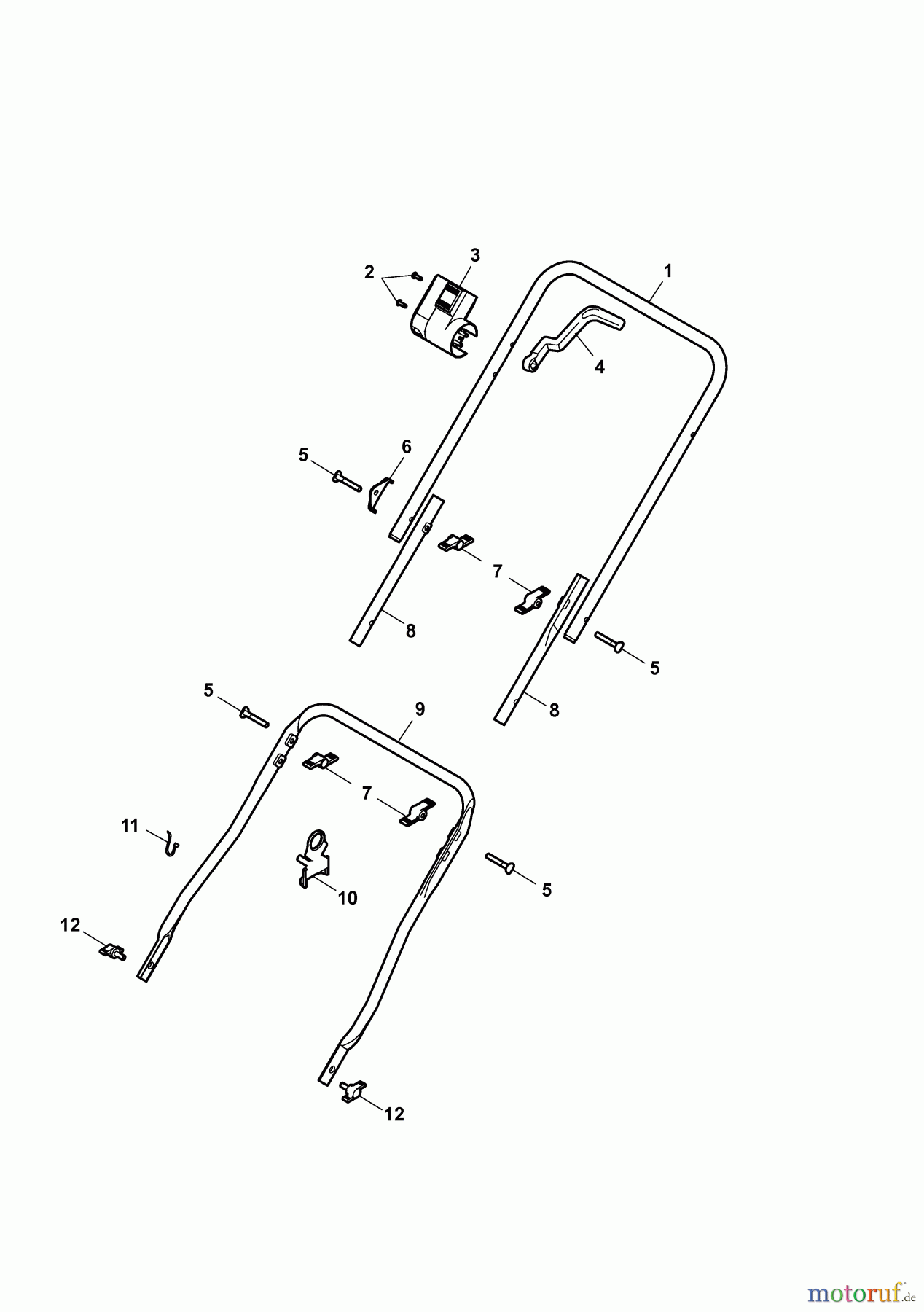 Wolf-Garten Elektrovertikutierer UV 29 EV 3618003 Serie F (2010) Holm