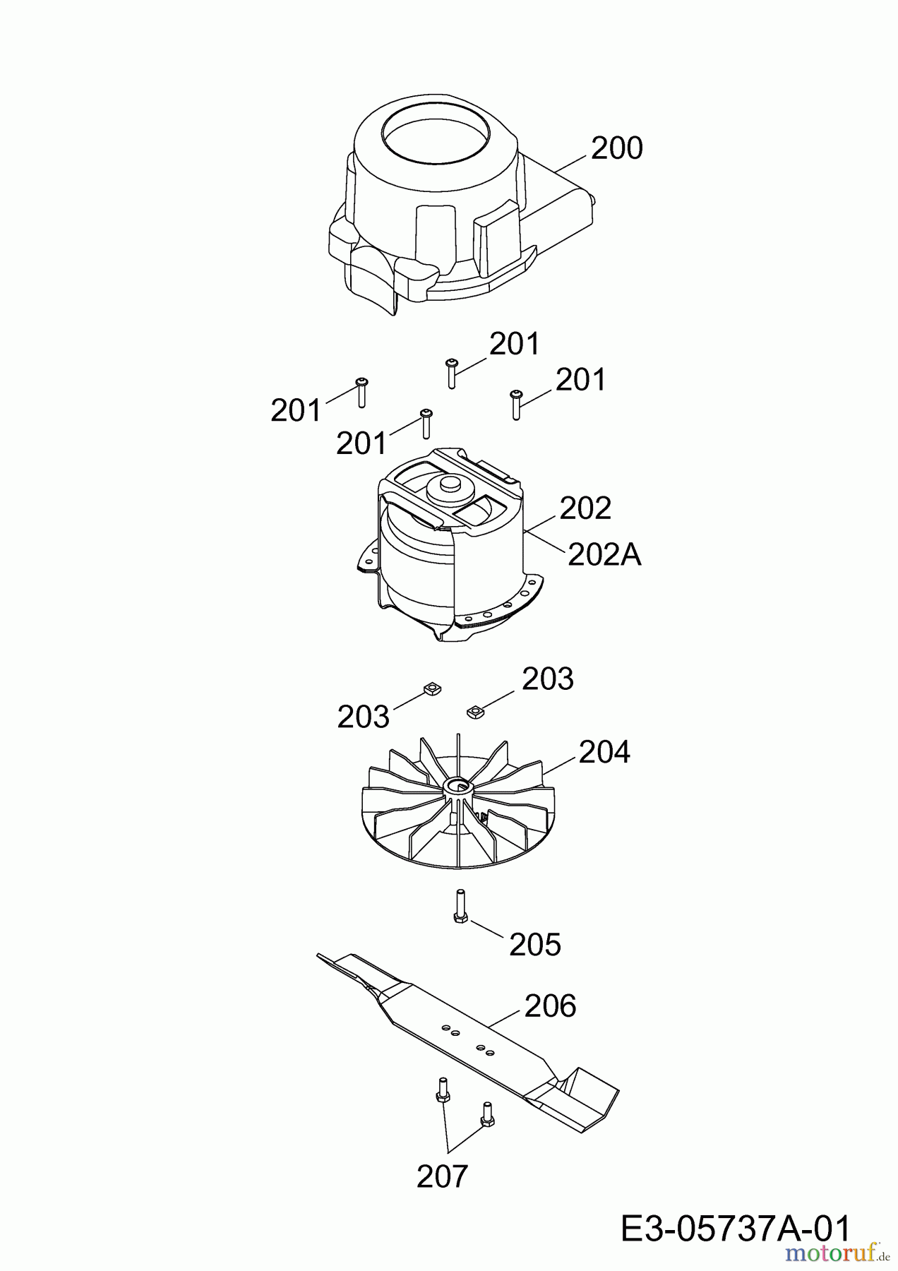 Wolf-Garten Elektromäher 2.32 E-1 4905000 Serie J (2010) Messer, Messeraufnahme, Motor