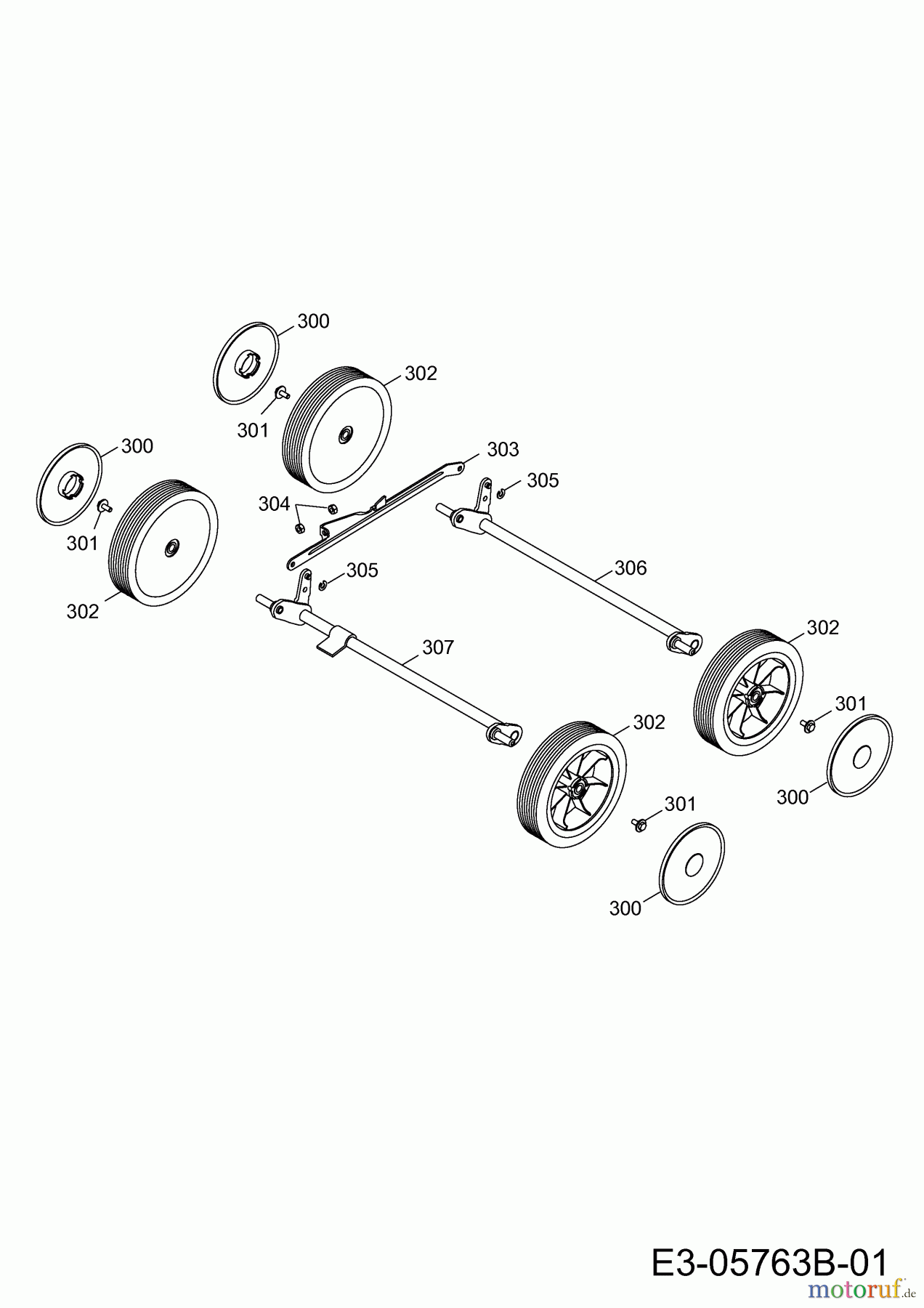 Wolf-Garten Motorvertikutierer UV 35 B 3635000 (2013) Räder, Schnitthöhenverstellung