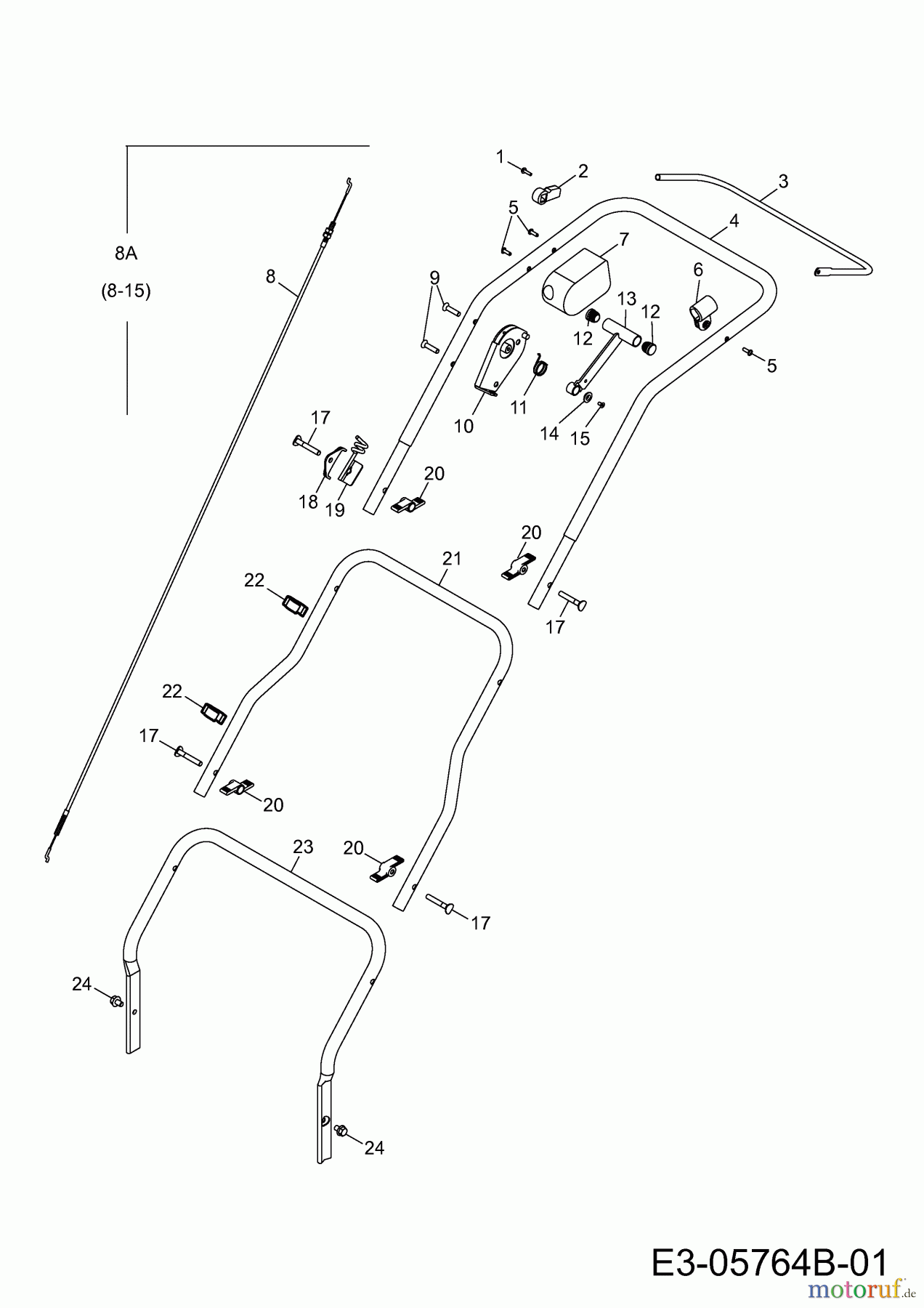  Wolf-Garten Motorvertikutierer UV 35 B 3635000  (2013) Holm