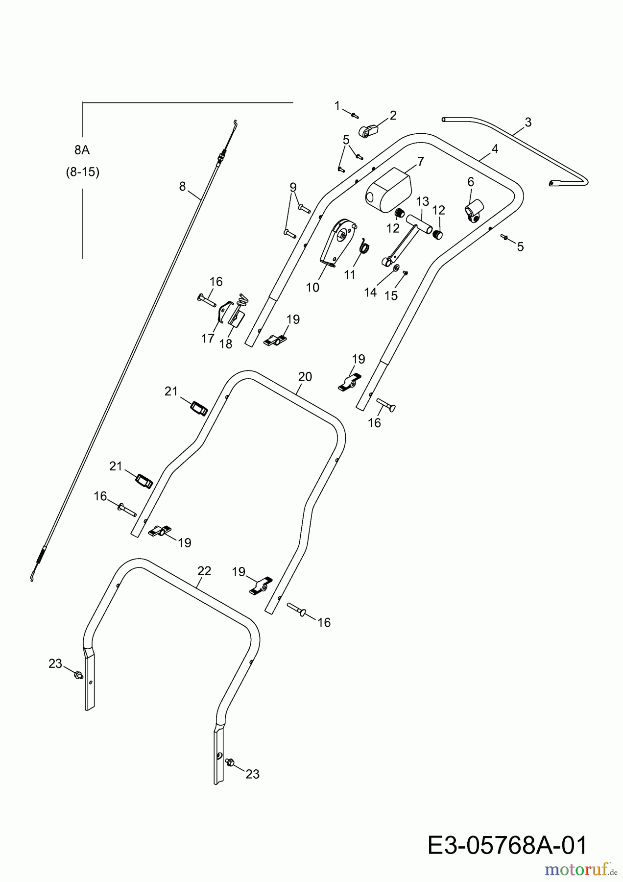  Wolf-Garten Motorvertikutierer UV 35 B 3635009  (2012) Holm