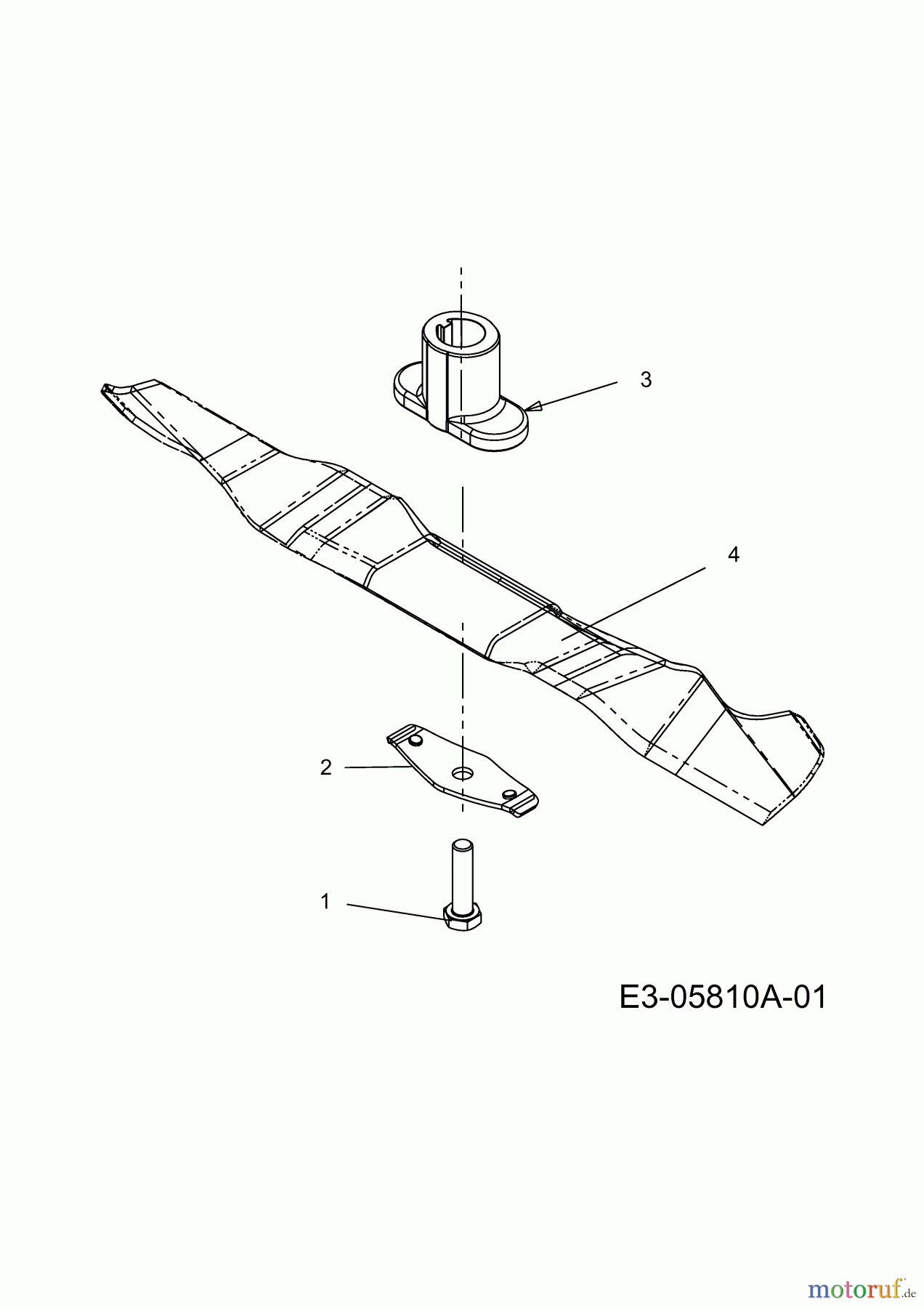 MTD Motormäher 46 PHM-HQ 11D-J1AQ616 (2010) Messer, Messeraufnahme
