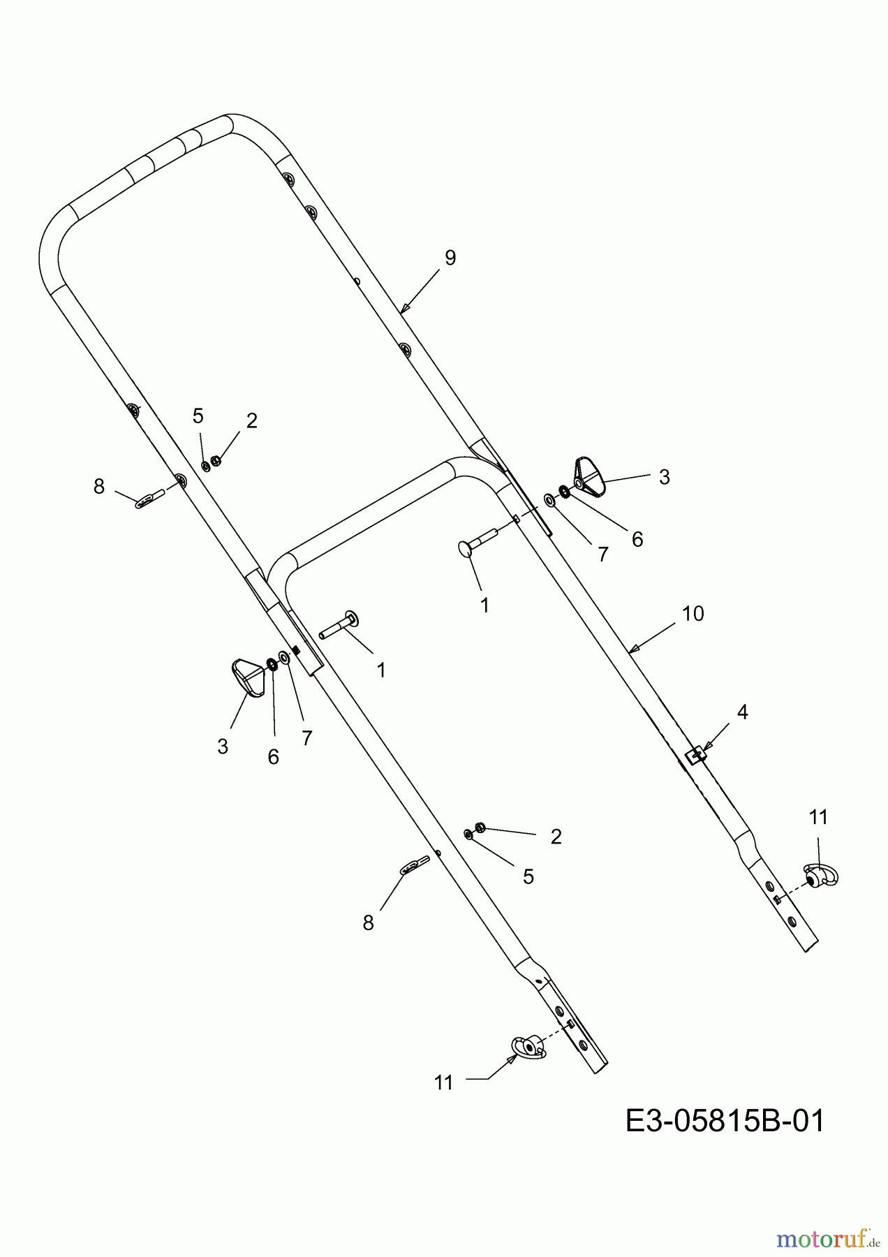  MTD Motormäher mit Antrieb 46 SPOHWHQ 12A-J6JD616  (2012) Holm
