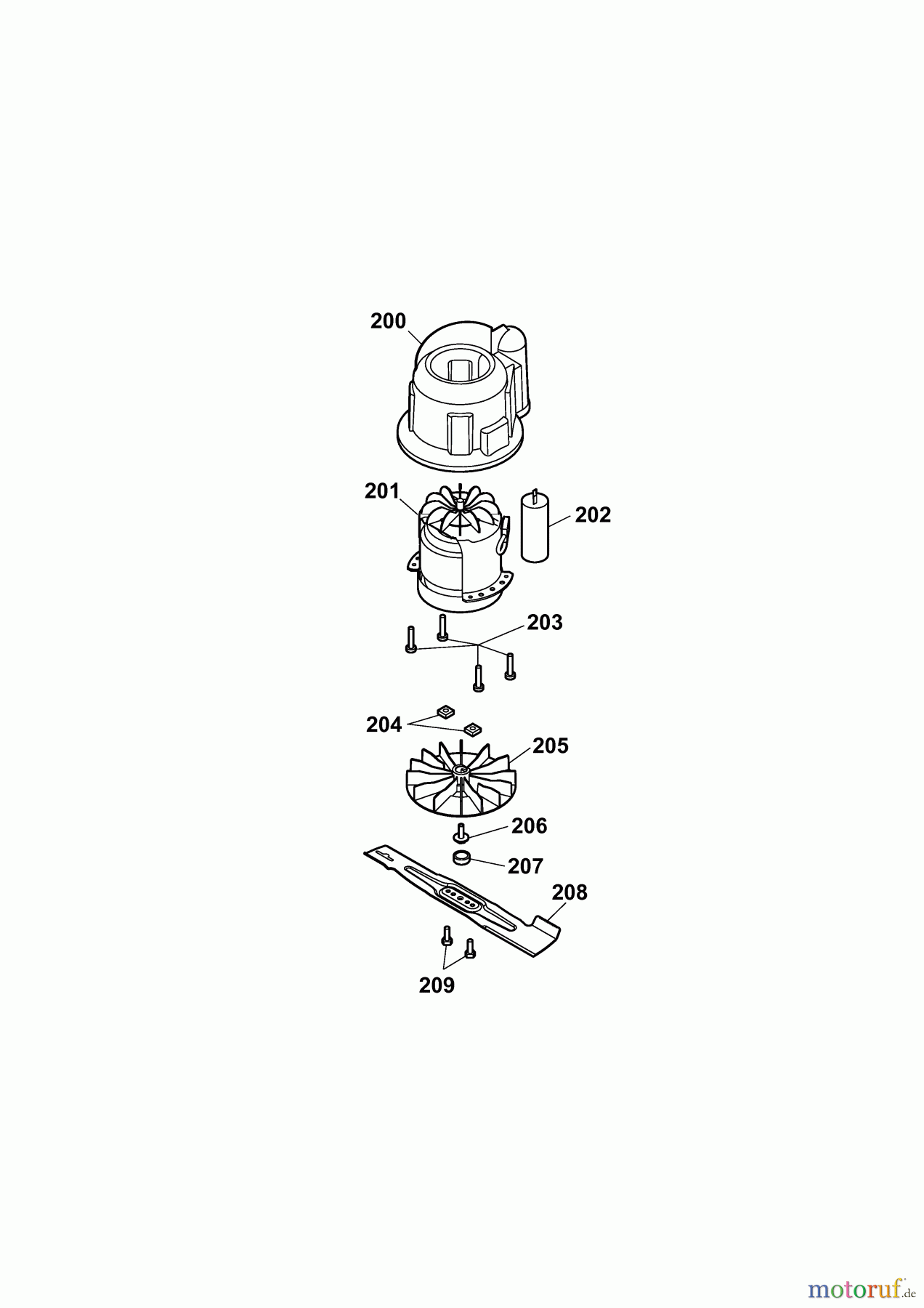 Wolf-Garten Elektromäher Compact plus 34 E 4904000 Serie G (2010) Messer, Messeraufnahme, Motor