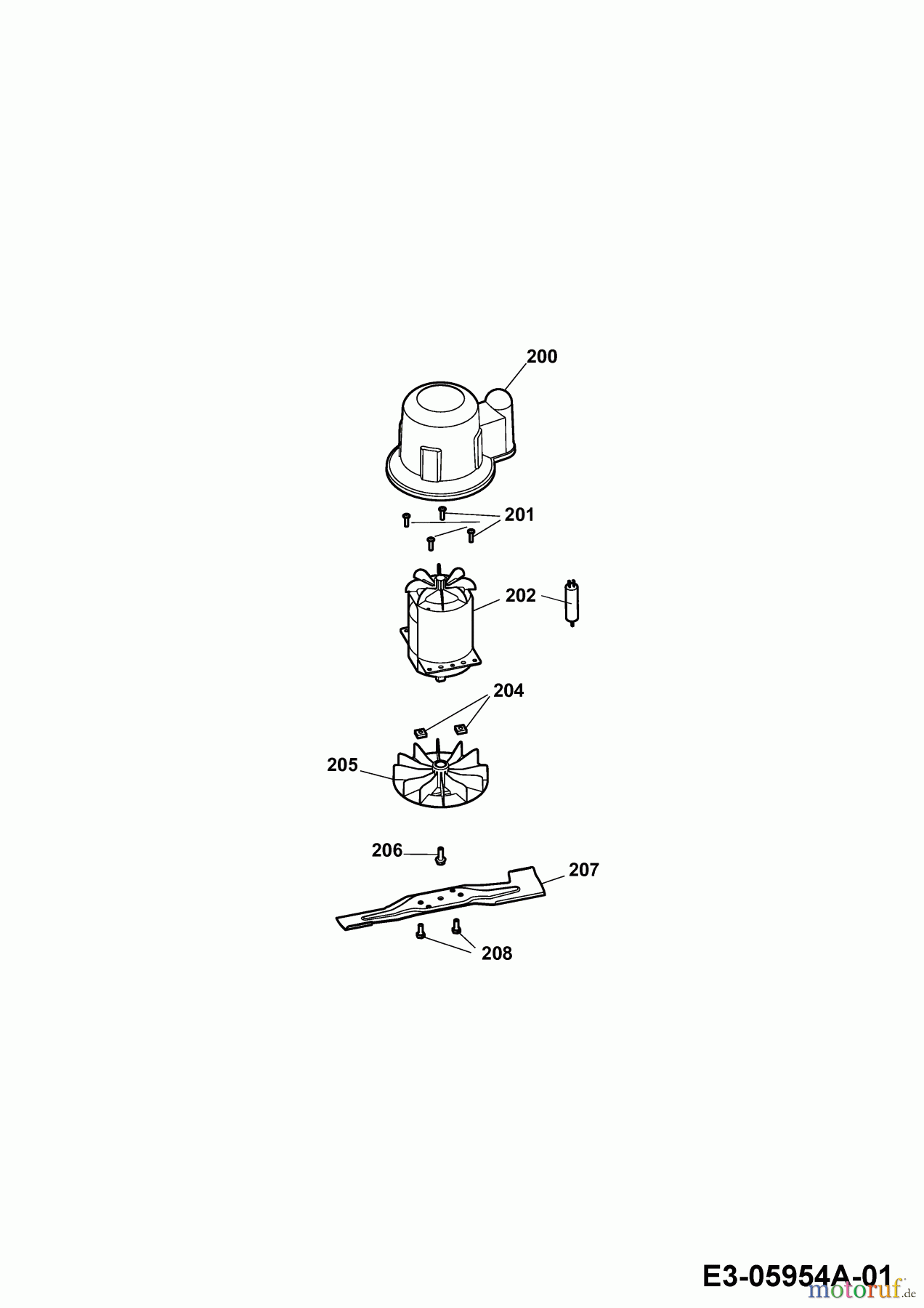 Wolf-Garten Elektromäher Power Wolf 16/40 4969008 Serie D (2010) Messer, Messeraufnahme, Motor