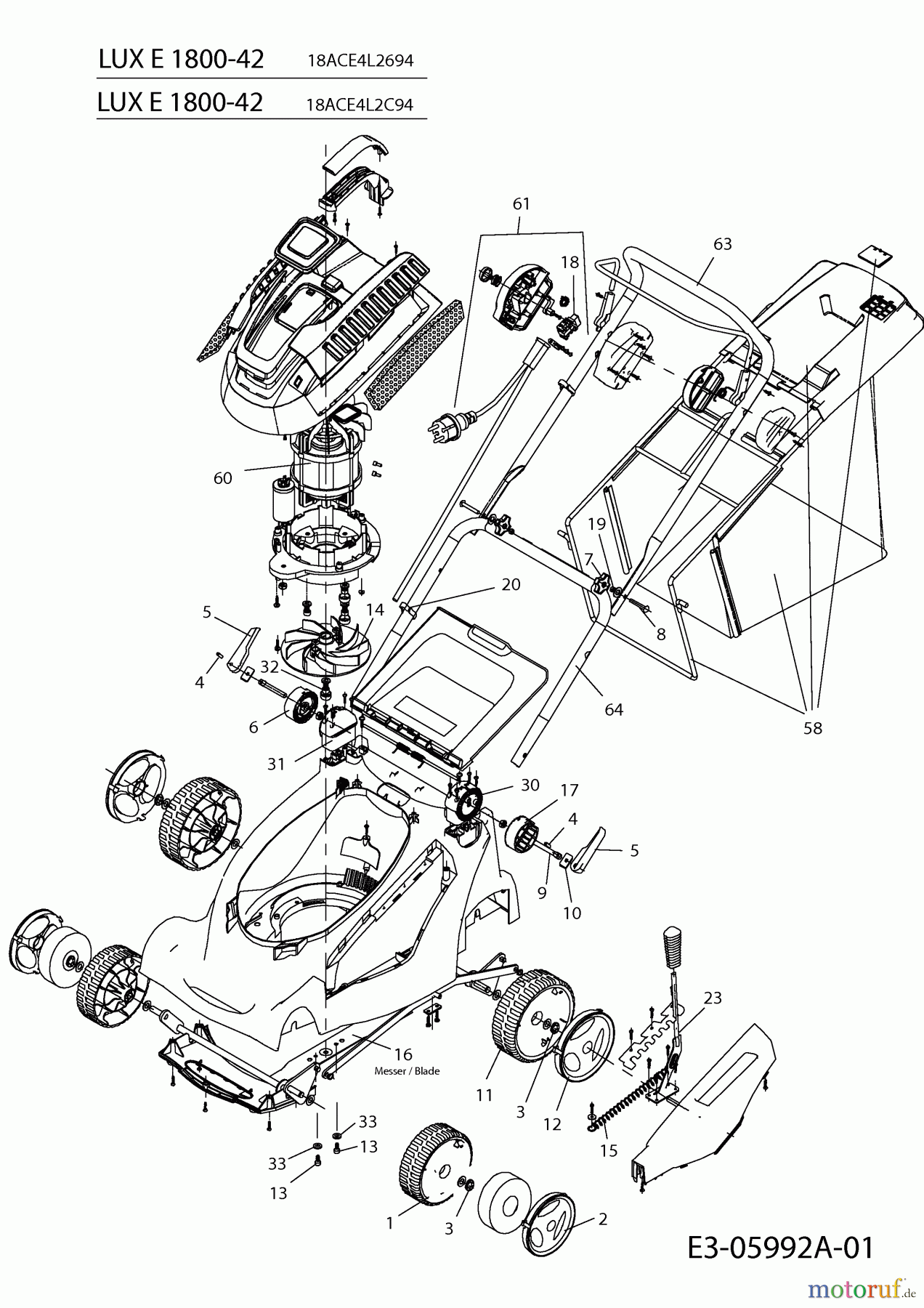 Lux Tools Elektromäher E 1800-42 18ACE4L2C94 (2011) Grundgerät