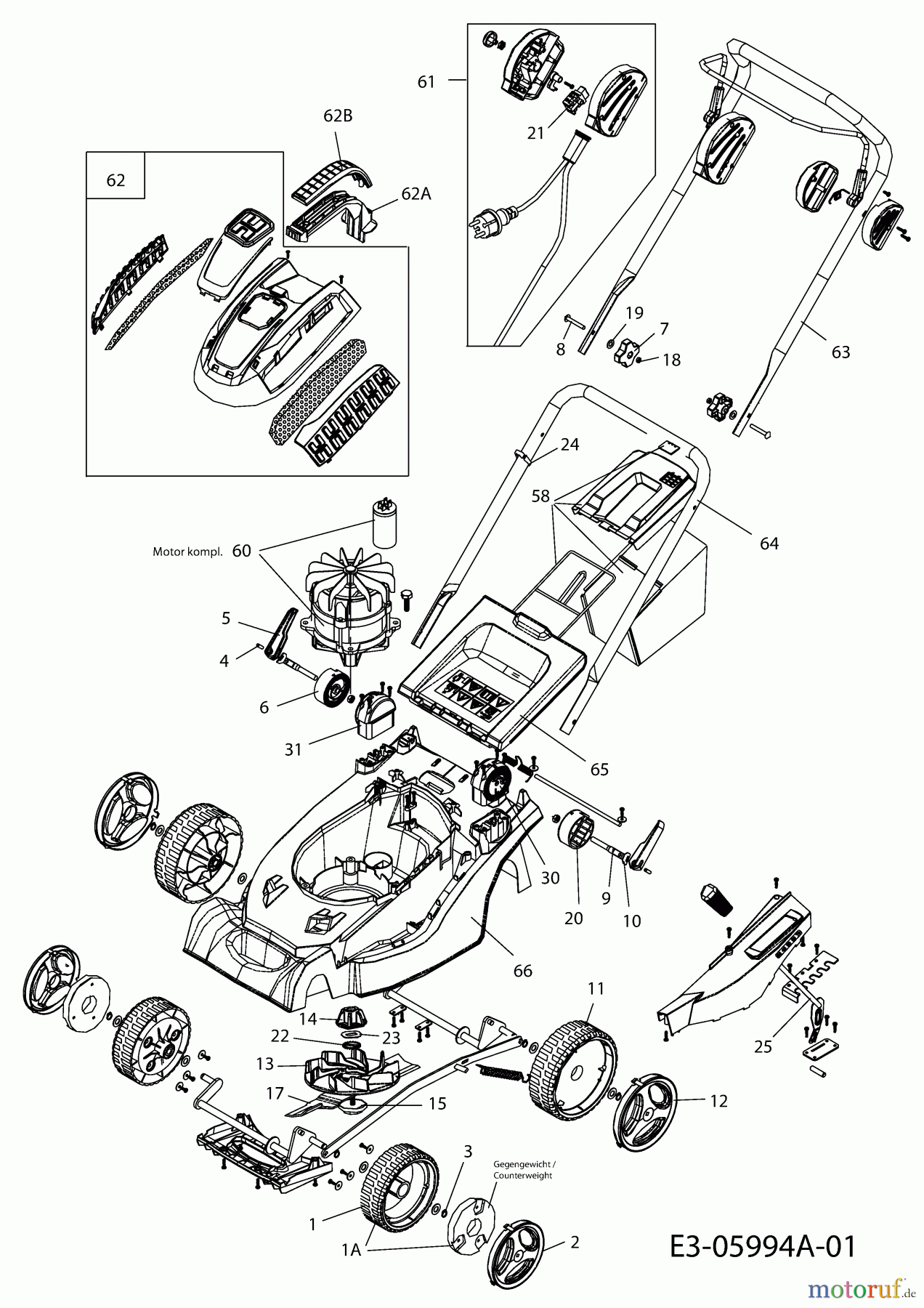 Plantiflor Elektromäher ER 1234-1 18BCC4J2601 (2015) Grundgerät