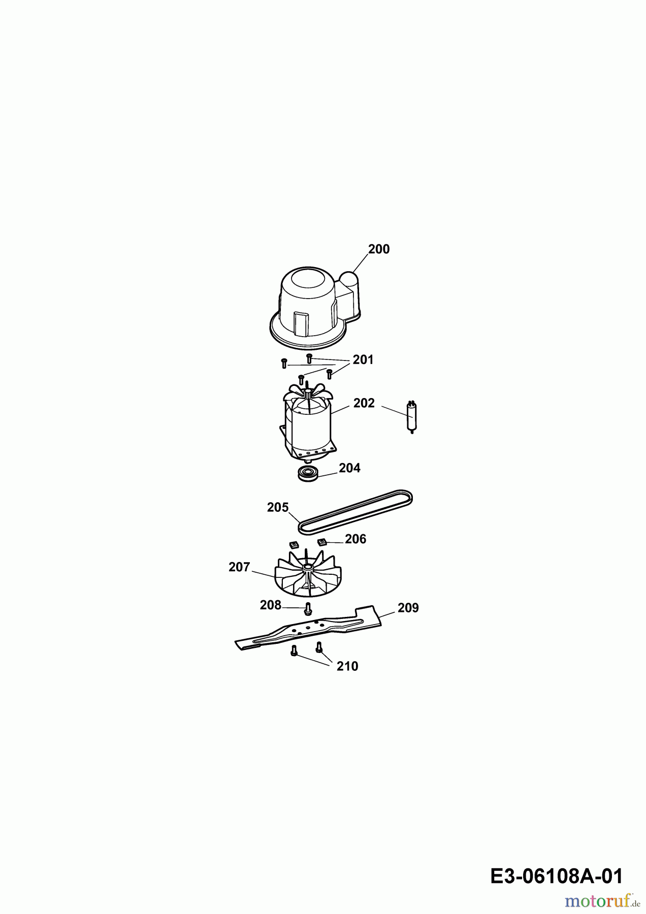 Wolf-Garten Elektromäher mit Antrieb Compact plus 40 EA-1 4975000 Serie F (2010) Messer, Messeraufnahme, Motor