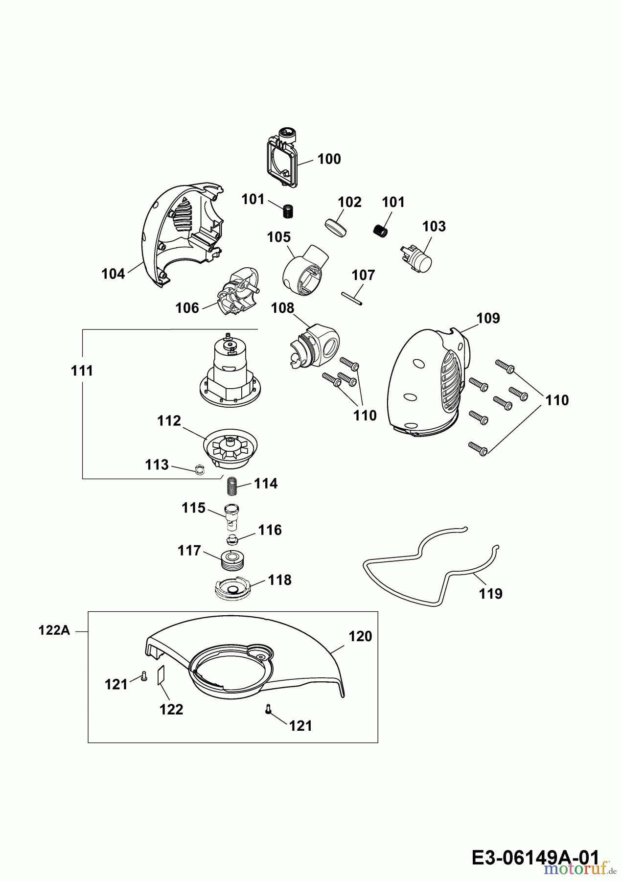 Wolf-Garten Akkutrimmer Li-Ion Power GT 815 7134880 Serie F (2010) Elektromotor, Fadenspule