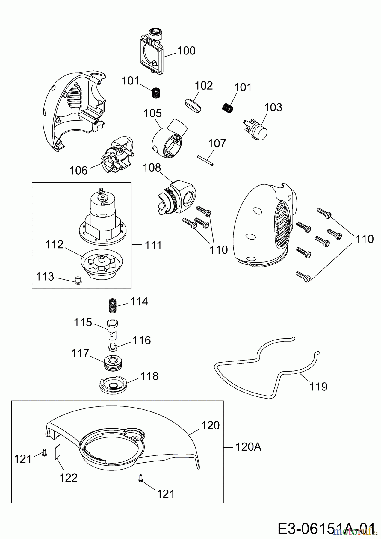 Wolf-Garten Akkutrimmer Li-Ion Power GT 815 7134880 Serie G (2011) Elektromotor, Fadenspule
