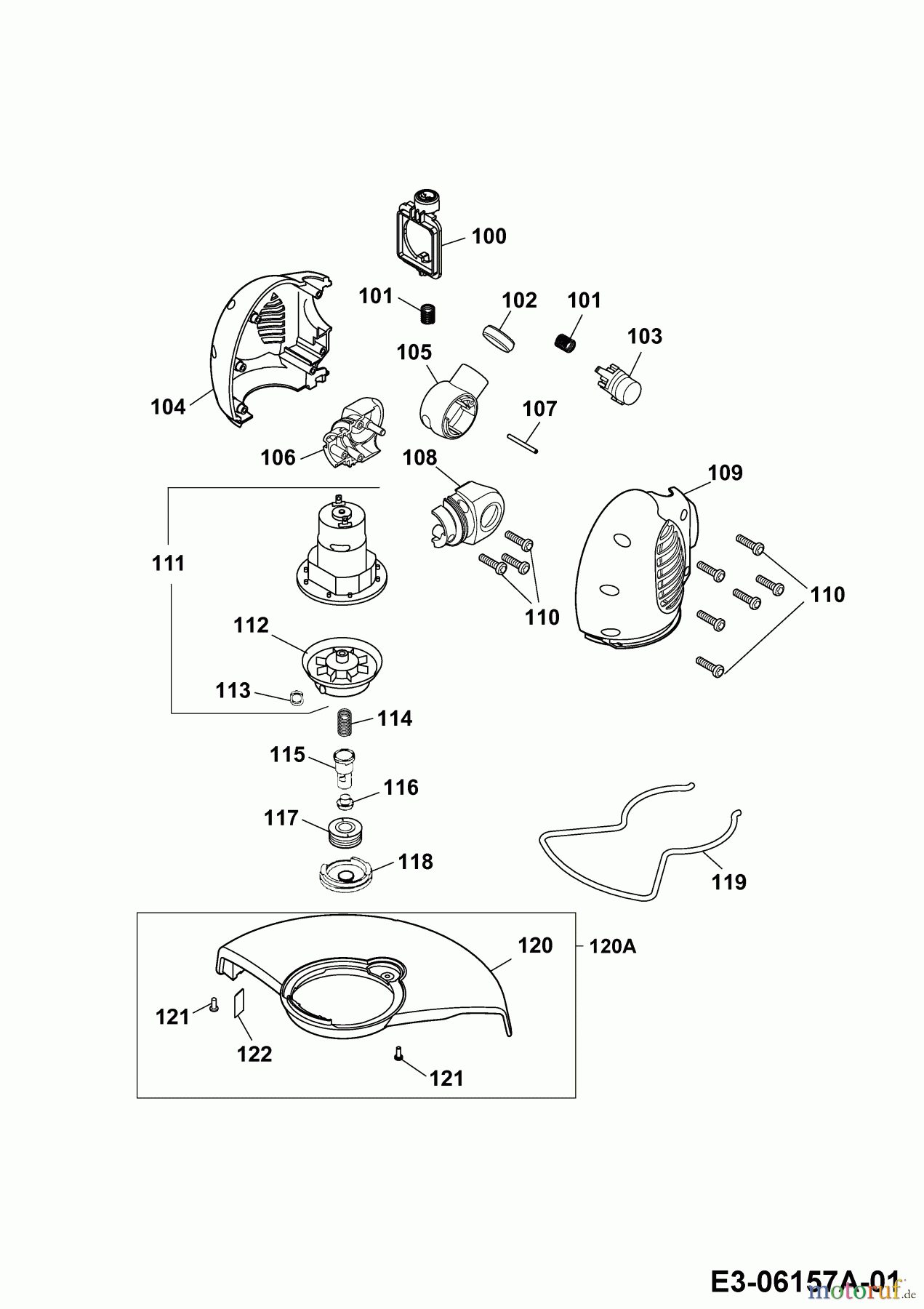  Wolf-Garten Akkutrimmer Li-Ion Power GT 815 7134882 Serie D  (2010) Elektromotor, Fadenspule