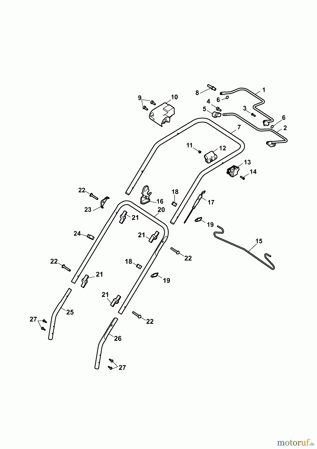 Yard-Man Elektromäher mit Antrieb YM 1618 SPE 18AWE5H-643 (2010) Holm