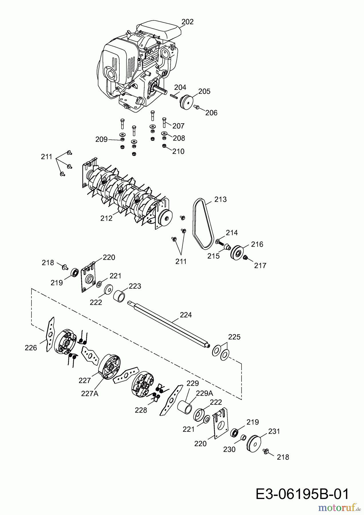  Wolf-Garten Motorvertikutierer UV 40 H 3640000  (2013) Messerwalze, Motor