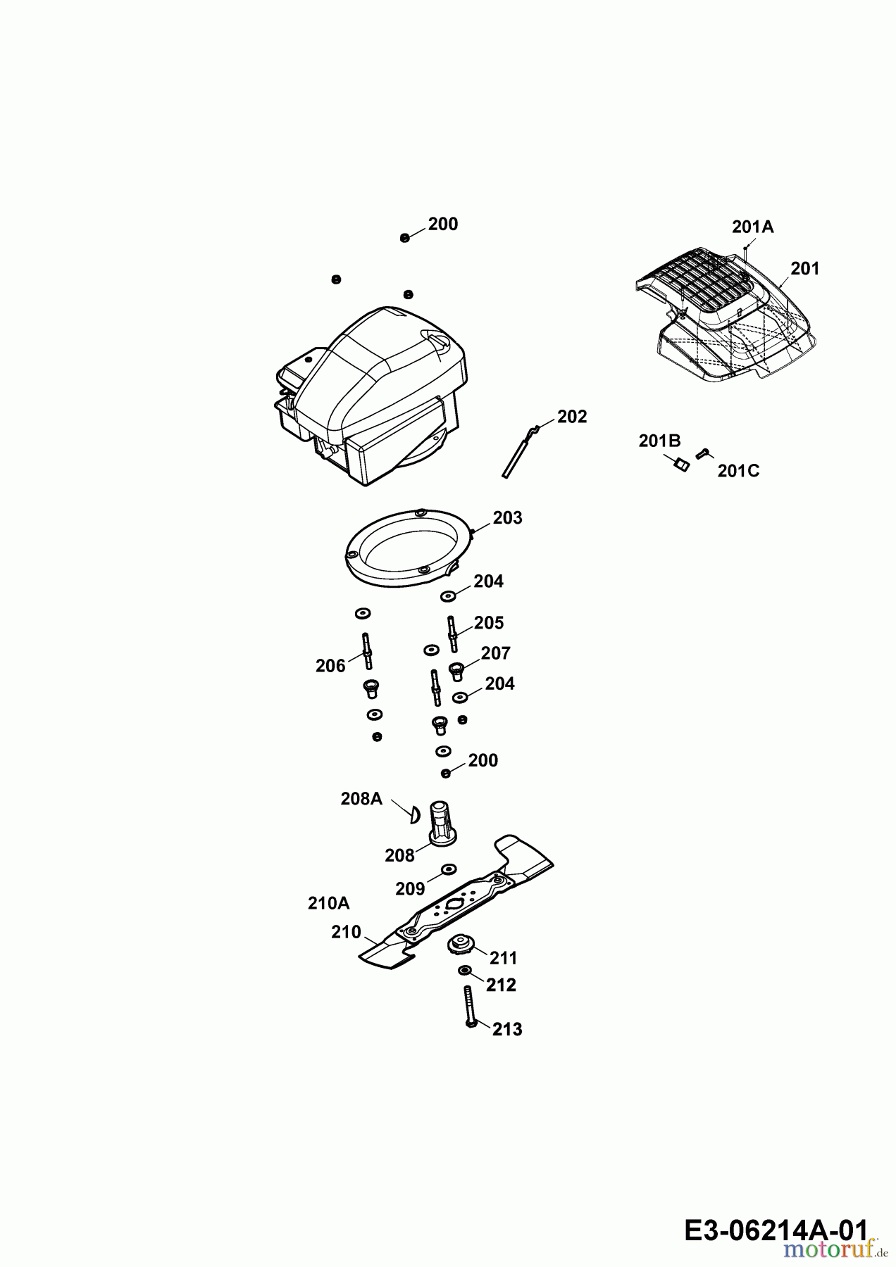  Wolf-Garten Motormäher 6.40 B 4017000 Serie E  (2010) Messer, Messeraufnahme, Motor