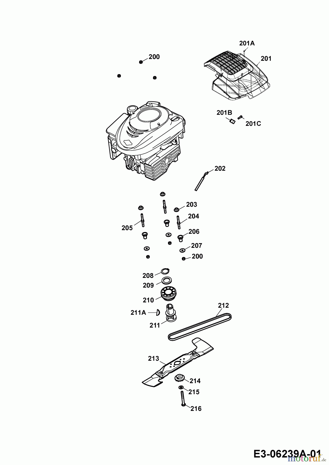 Wolf-Garten Motormäher mit Antrieb Power Edition 40 BA 4058000 Serie F (2011) Messer, Messeraufnahme, Motor