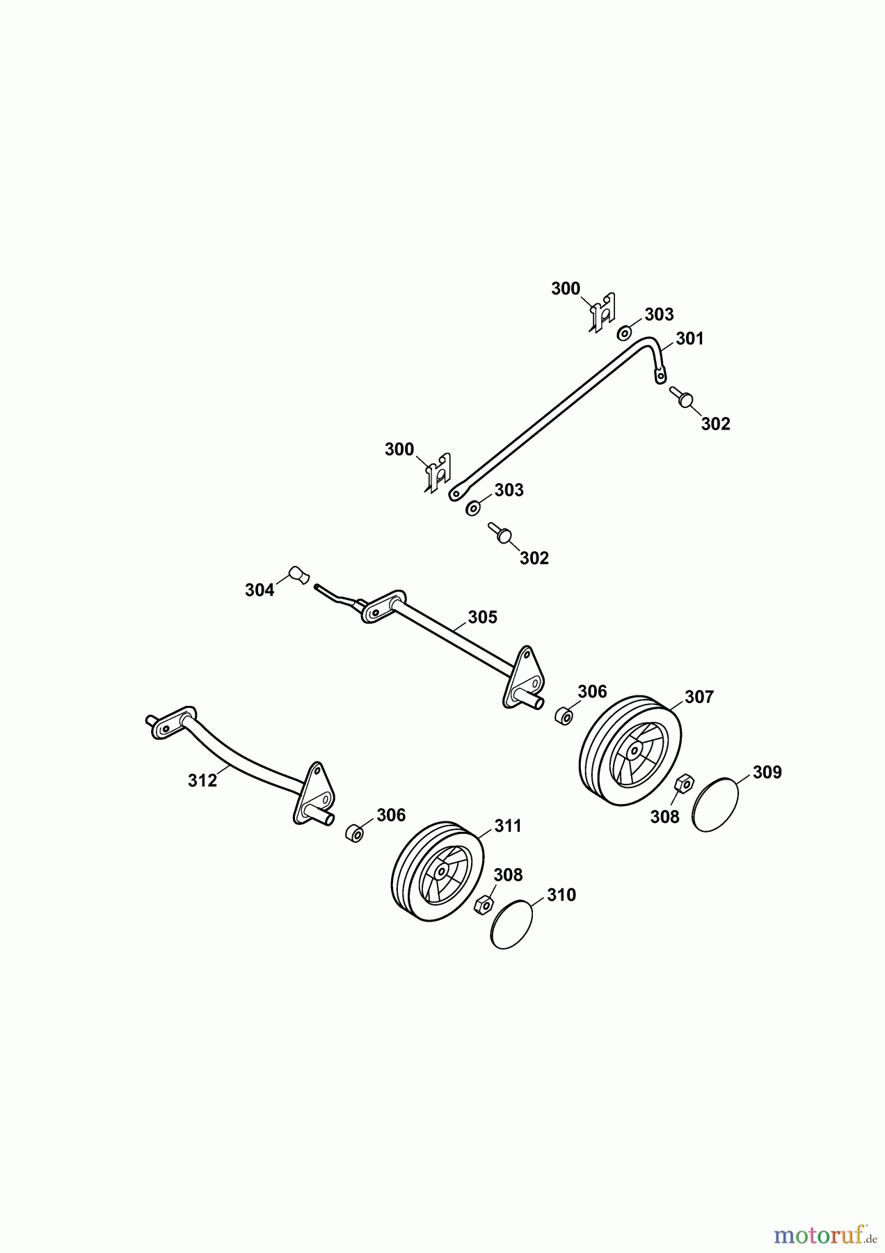Yard-Man Motormäher YM 4516 PO-L 11AWA4M2643 (2010) Räder, Schnitthöhenverstellung