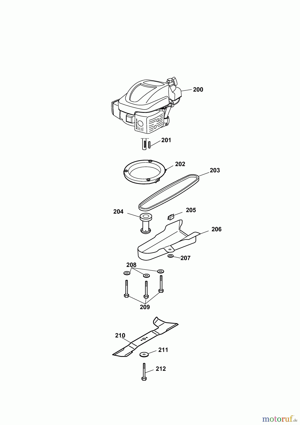 Gutbrod Motormäher mit Antrieb HB 53 R 12AWC5M1690 (2010) Messer, Messeraufnahme, Motor