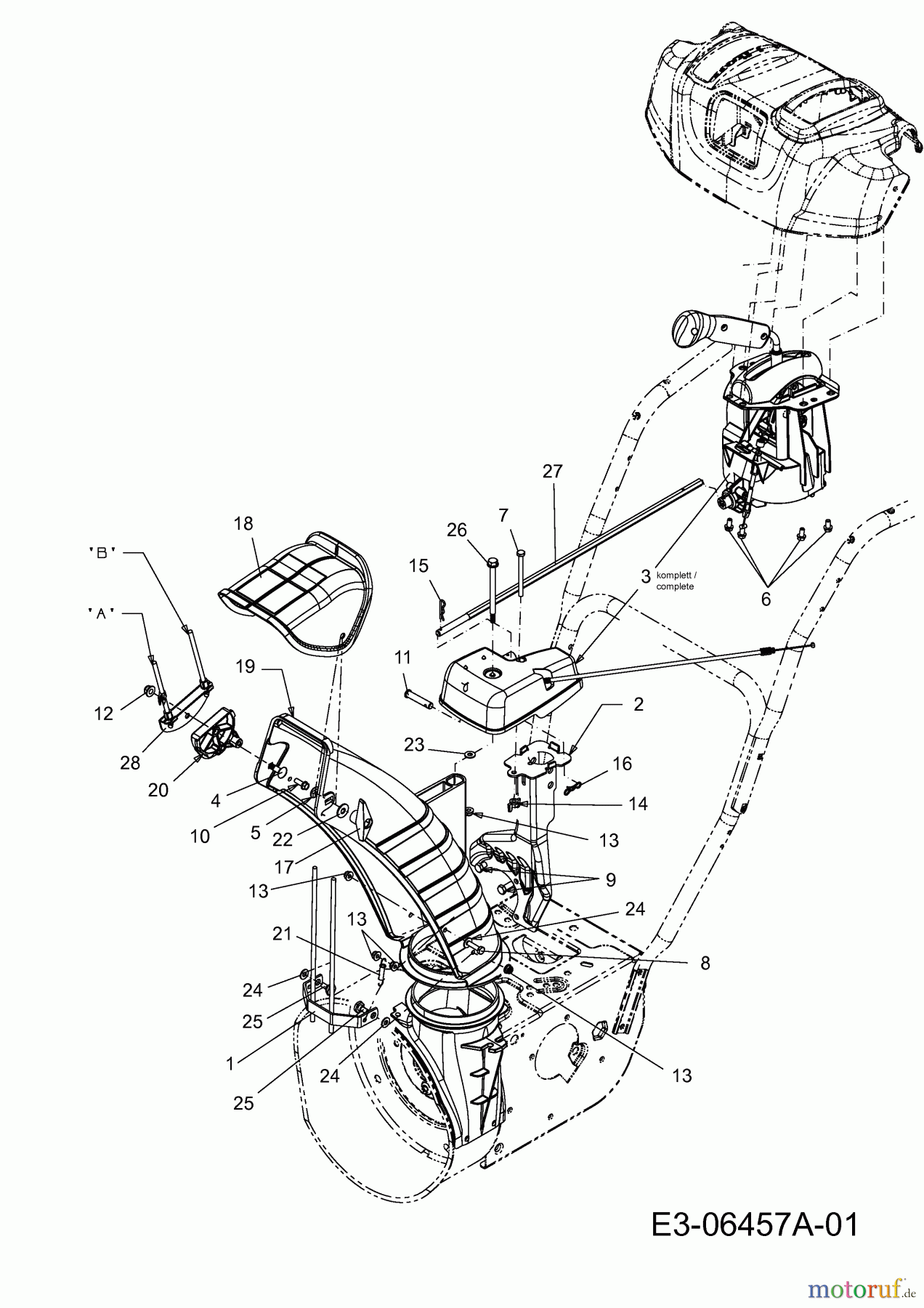 Yard-Man Schneefräsen YM 61 M-W 31AW53LR643 (2011) Auswurfschacht, Joystick