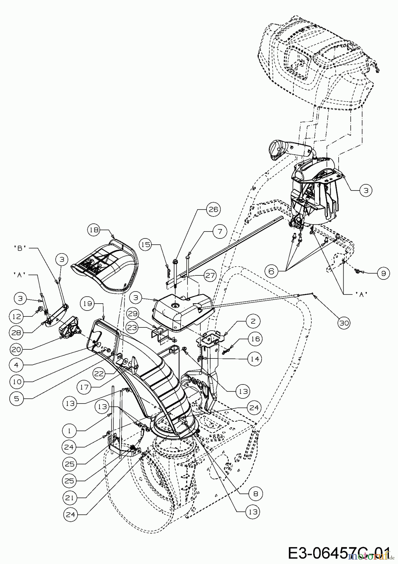  Cub Cadet Schneefräsen 524 SWE 31AW53LR603  (2017) Auswurfschacht, Joystick