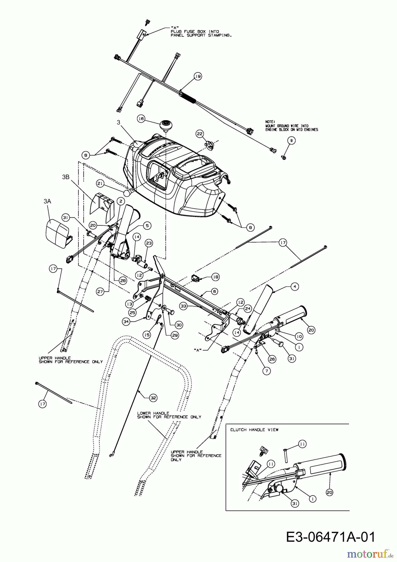 Yard-Man Schneefräsen YM 76 M-T 31AY75LU643 (2011) Abdeckung Armaturenbrett