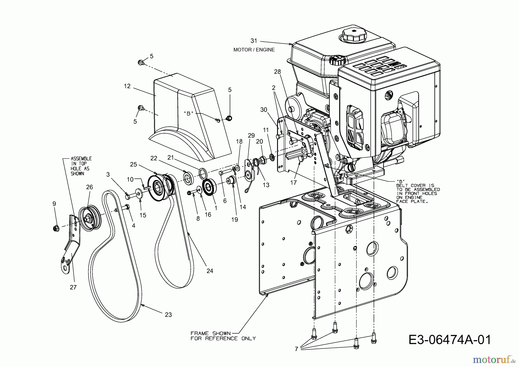 Yard-Man Schneefräsen YM 84 M-W 31AY95KV643 (2011) Fahrantrieb, Fräsantrieb, Motor