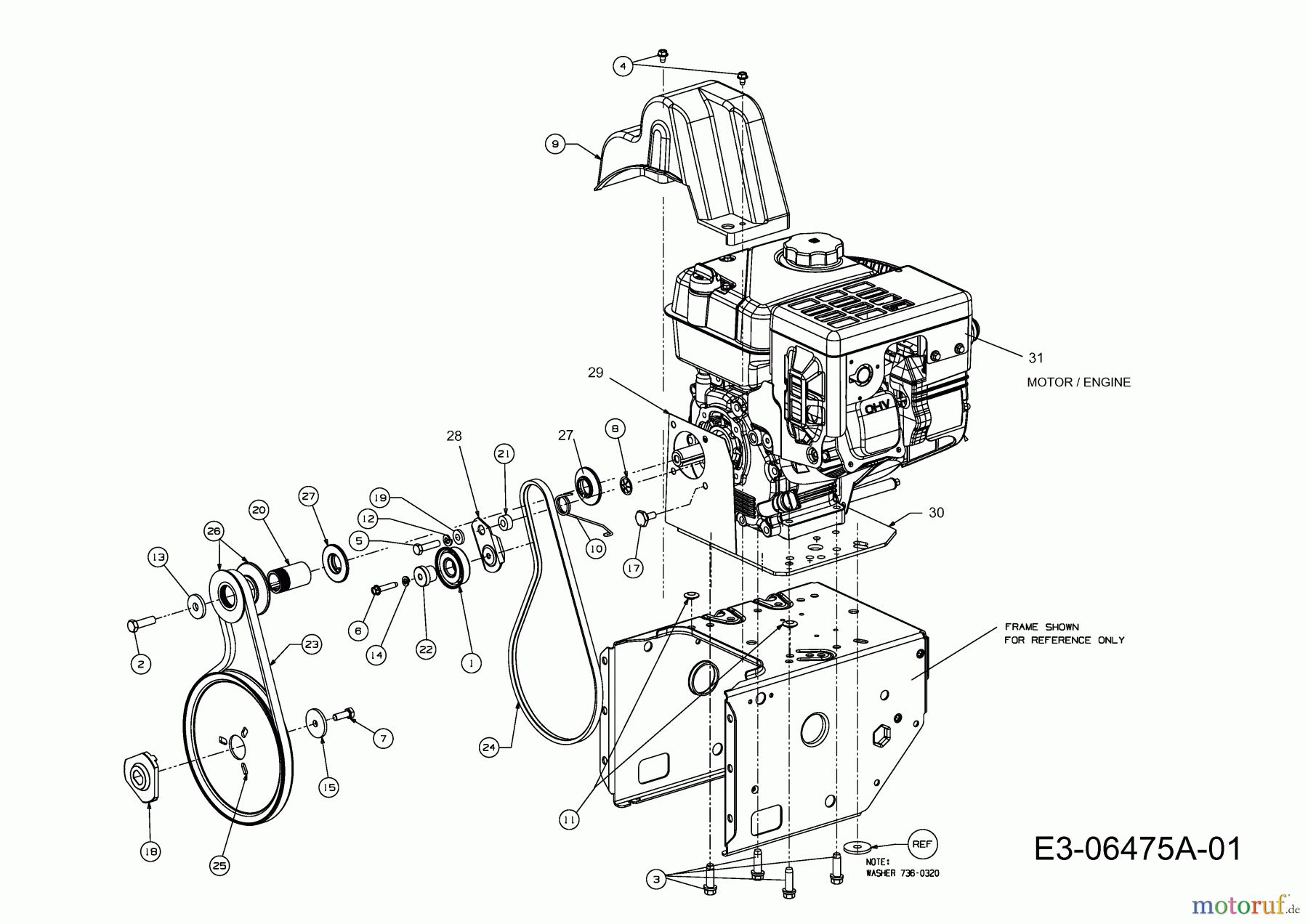 Yard-Man Schneefräsen YM 76 M-T 31AY75LU643 (2011) Keilriementrieb bis 16.09.2010