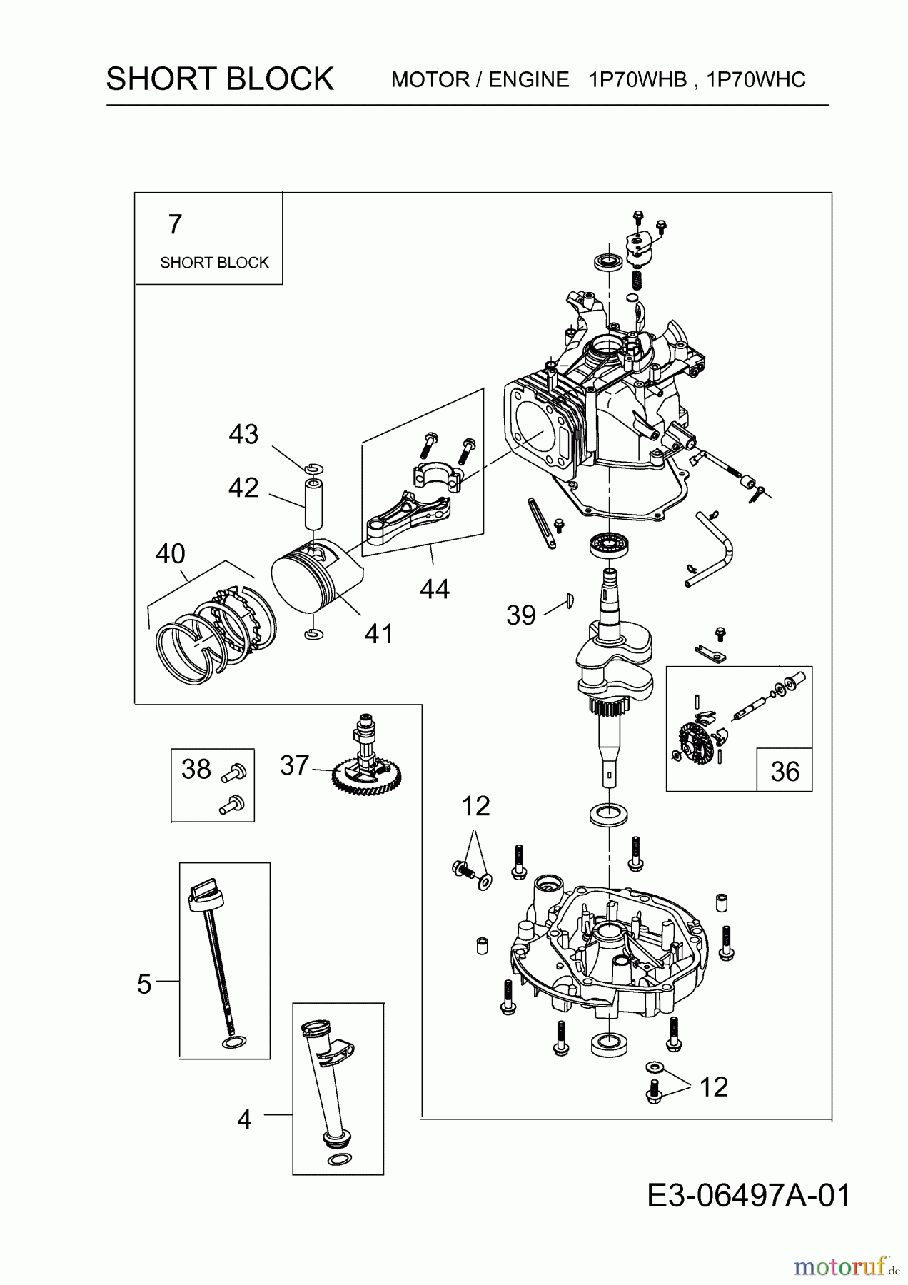 MTD-Motoren Vertikal 1P70WHB 752Z1P70WHB (2010) Rumpfmotor