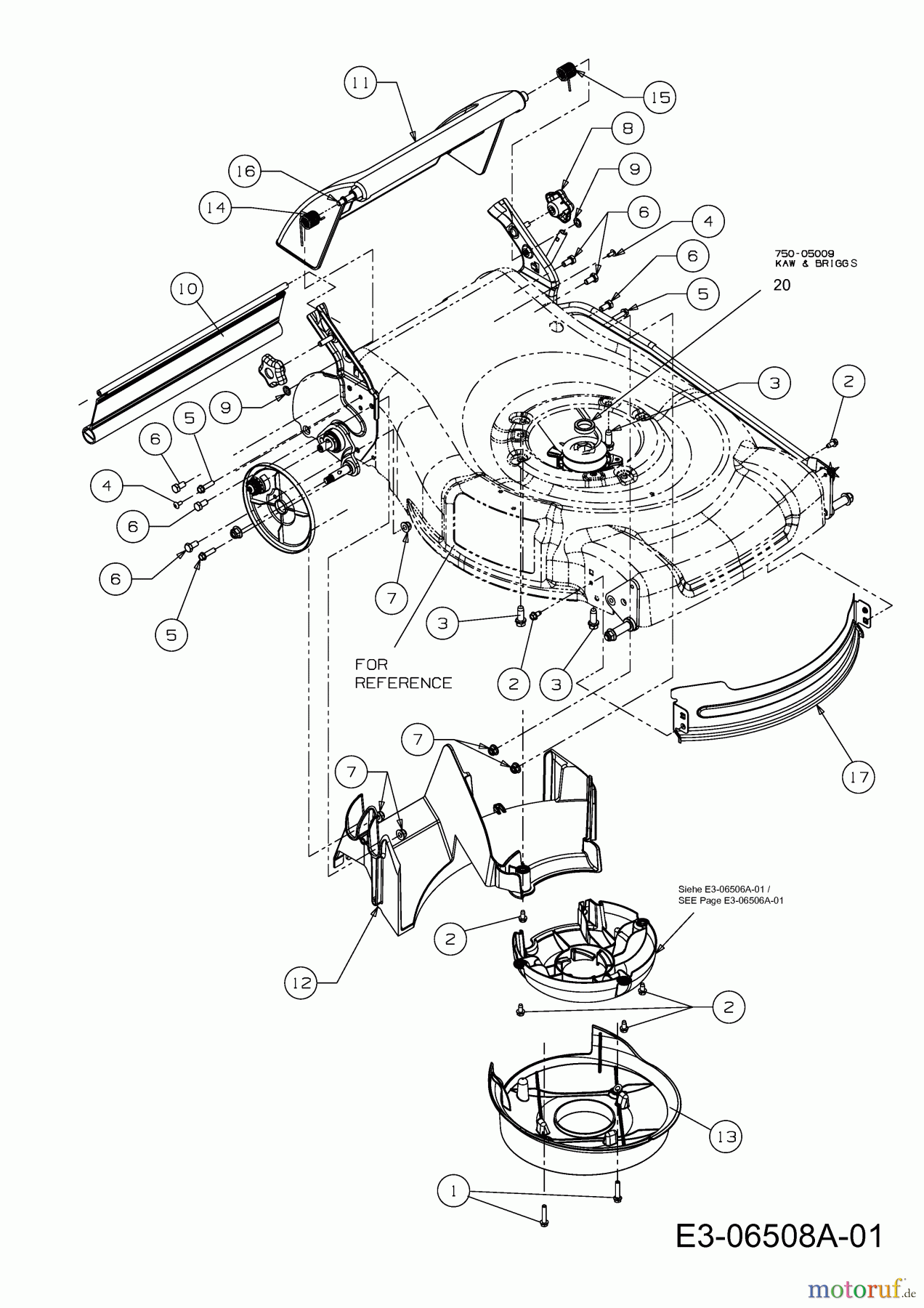 MTD Motormäher mit Antrieb SPK 53 12AI837D678 (2009) Abdeckung hinten, Leitblech vorne Seriennr. …K…