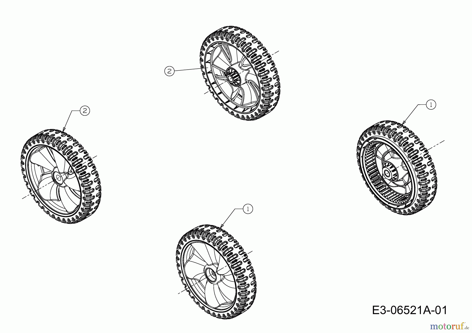 MTD Motormäher mit Antrieb SP 53 O 12A-44M1615  (2010) Räder