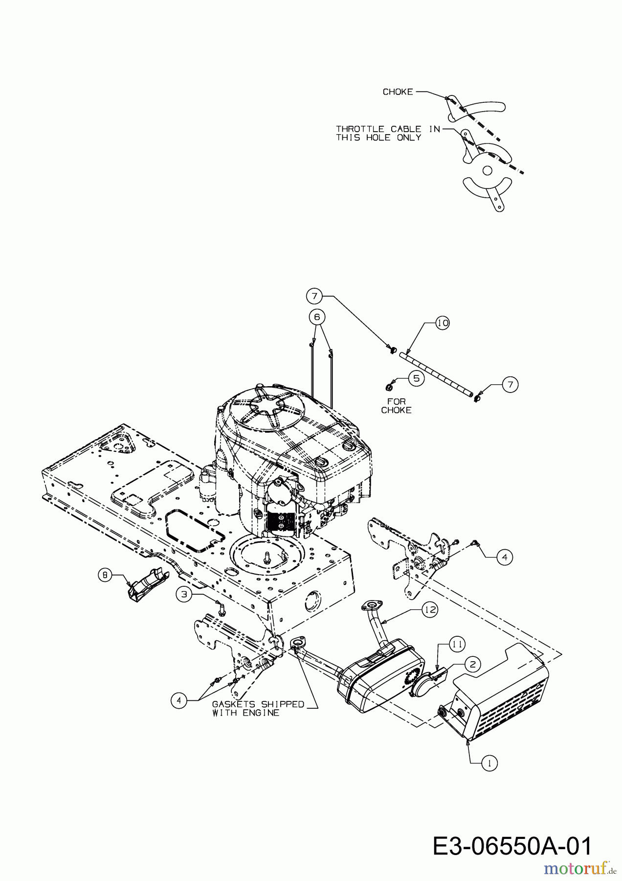  Wolf-Garten Rasentraktoren Blue Power 92.160 H 13RT71RE650  (2011) Motorzubehör