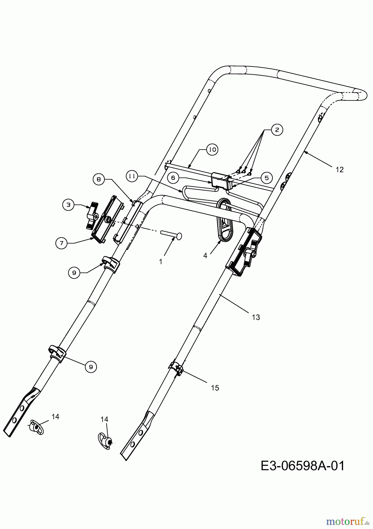 Wolf-Garten Elektromäher mit Antrieb Ambition 48 EAHW 18AR11L-C50 (2011) Holm