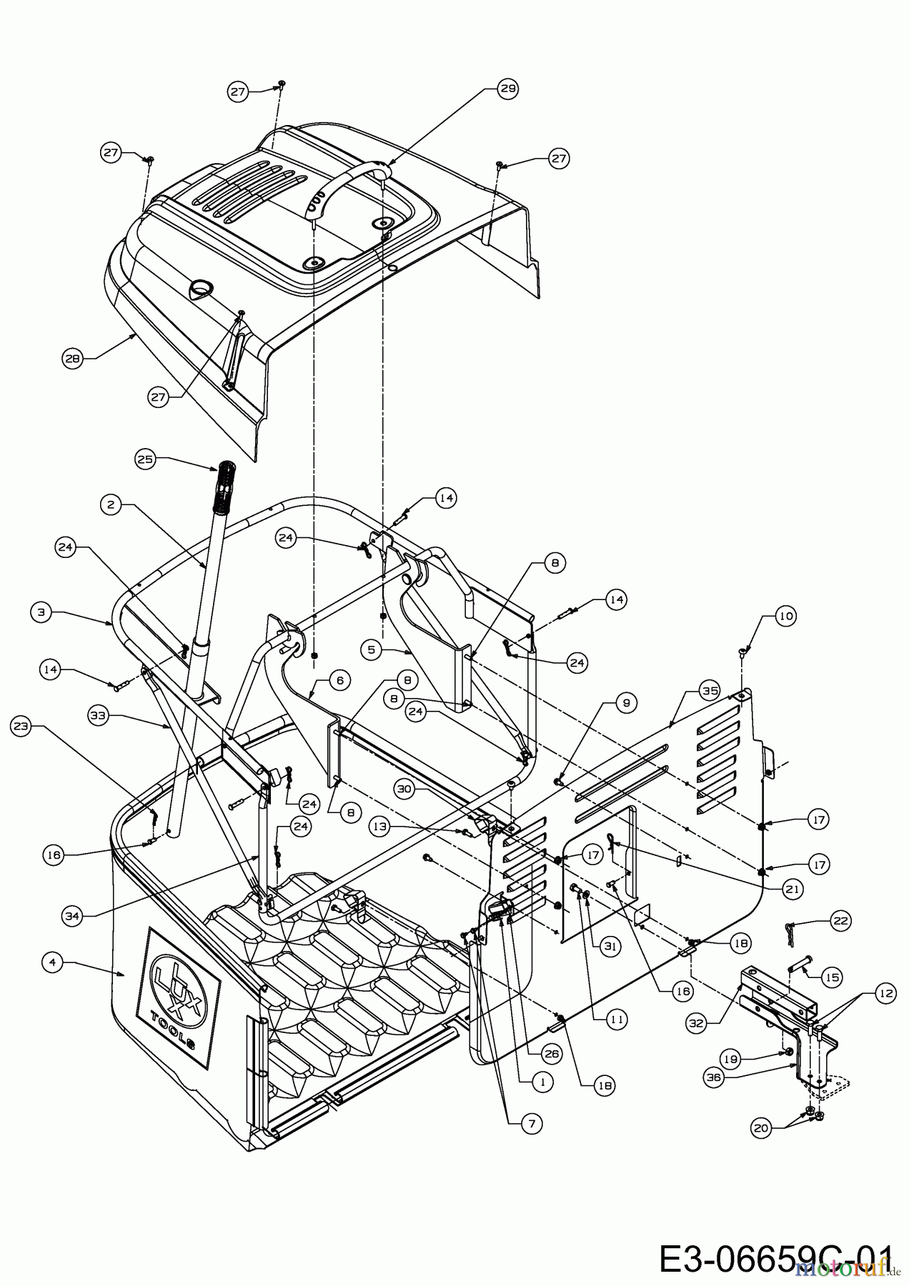 Lux Tools Rasentraktoren RT 155-92 H 13AM77TE694 (2014) Grasfangvorrichtung