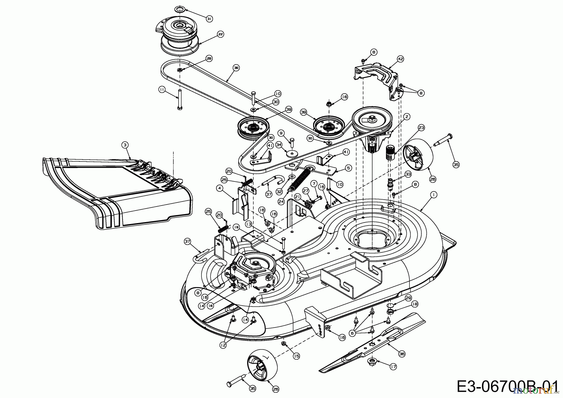 MTD Zero Turn P 170 HZ-S 17AE2ACS678 (2012) Elektromagnetkupplung, Mähwerk S (42