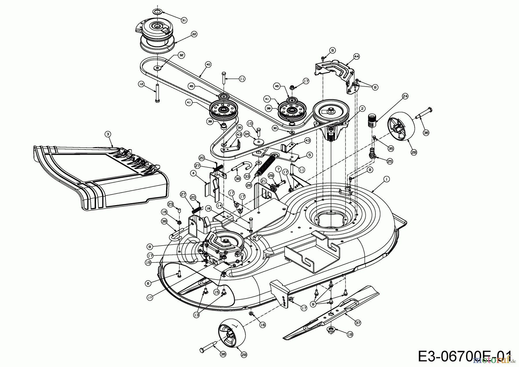  MTD Zero Turn P 220 HZ-S 17AF2ACS678  (2014) Mähwerk S (42