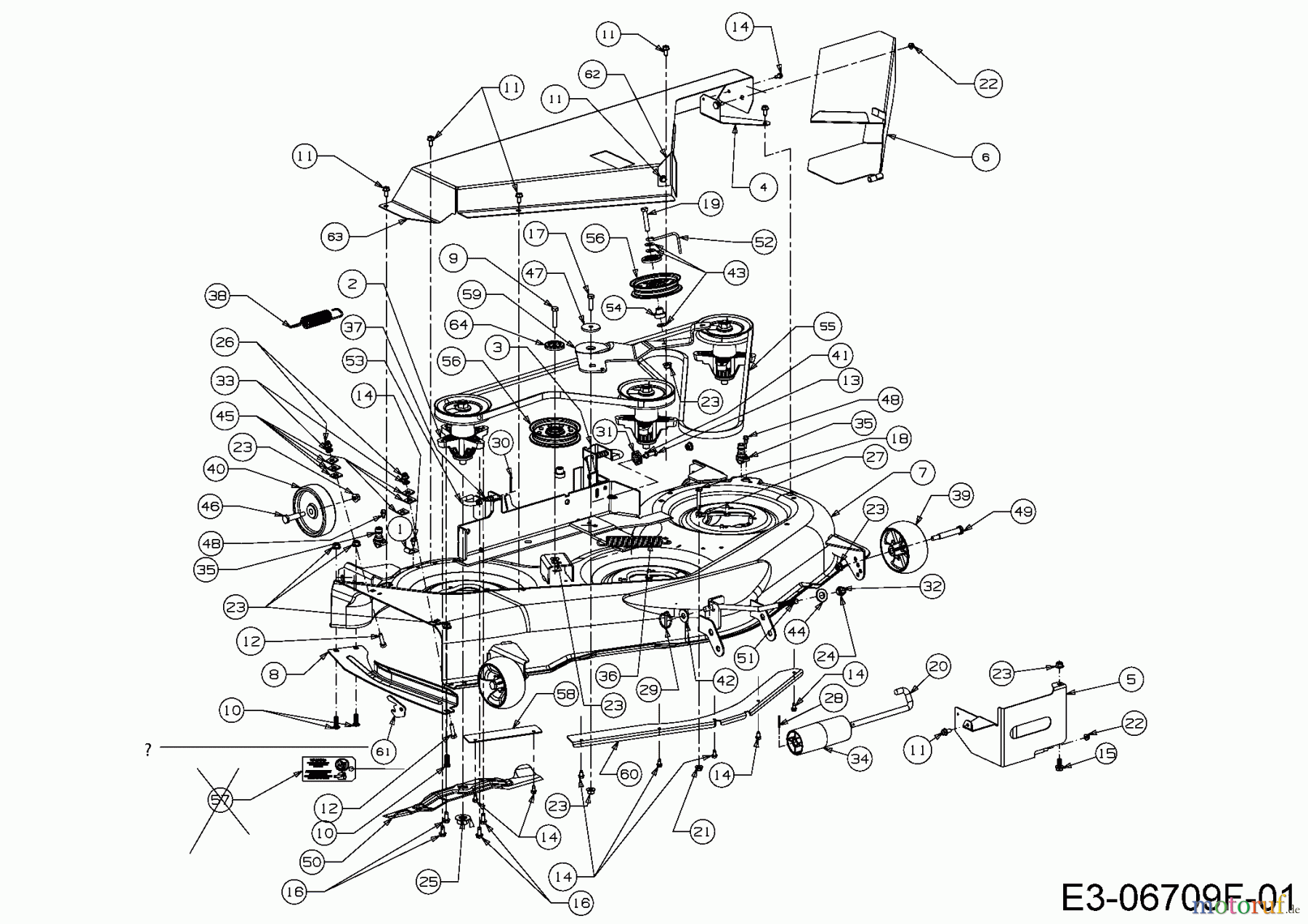 Cub Cadet Gartentraktoren CC 1224 KHP 14HQ94AP603 (2016) Mähwerk P (50