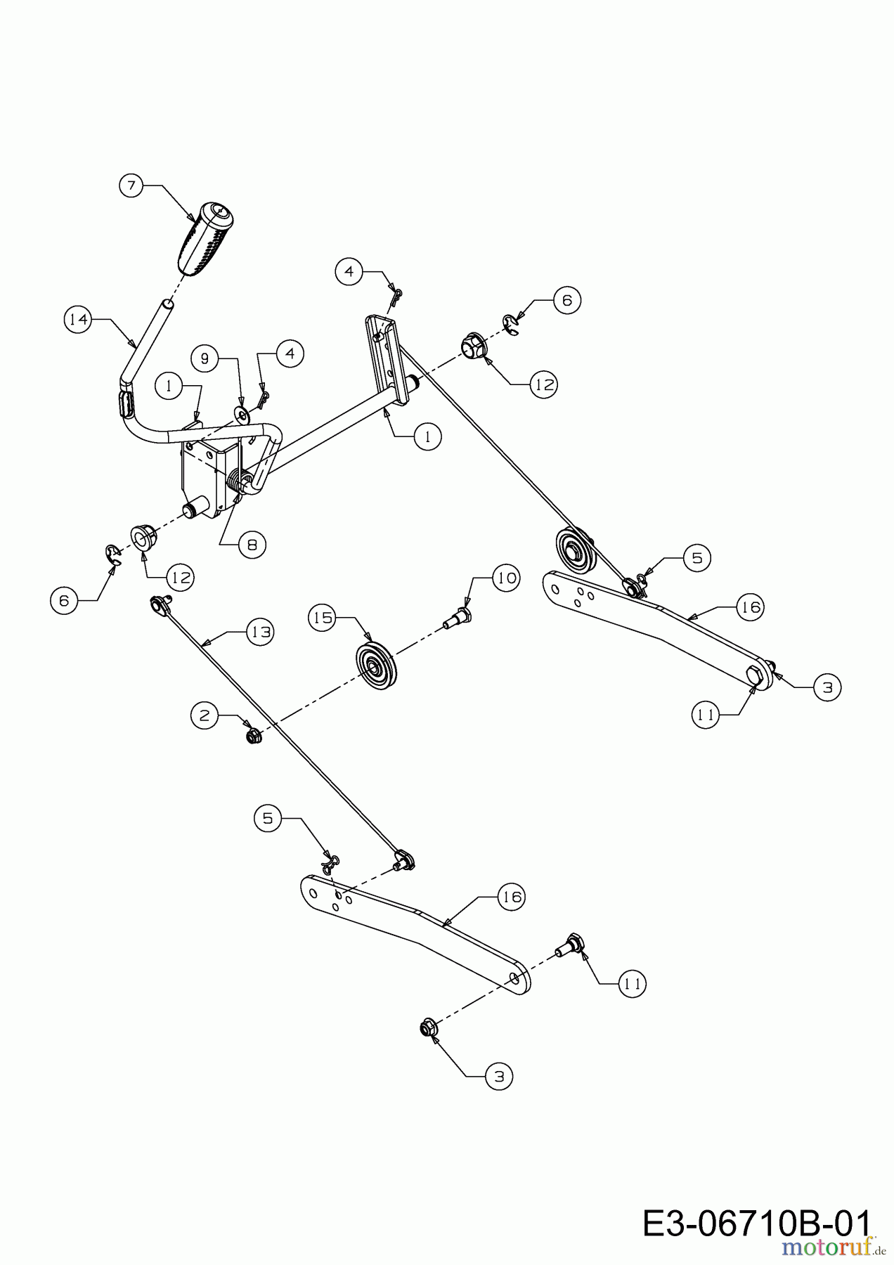 Cub Cadet Gartentraktoren CC 1224 KHP 14BI94AP603 (2012) Mähwerksaushebung