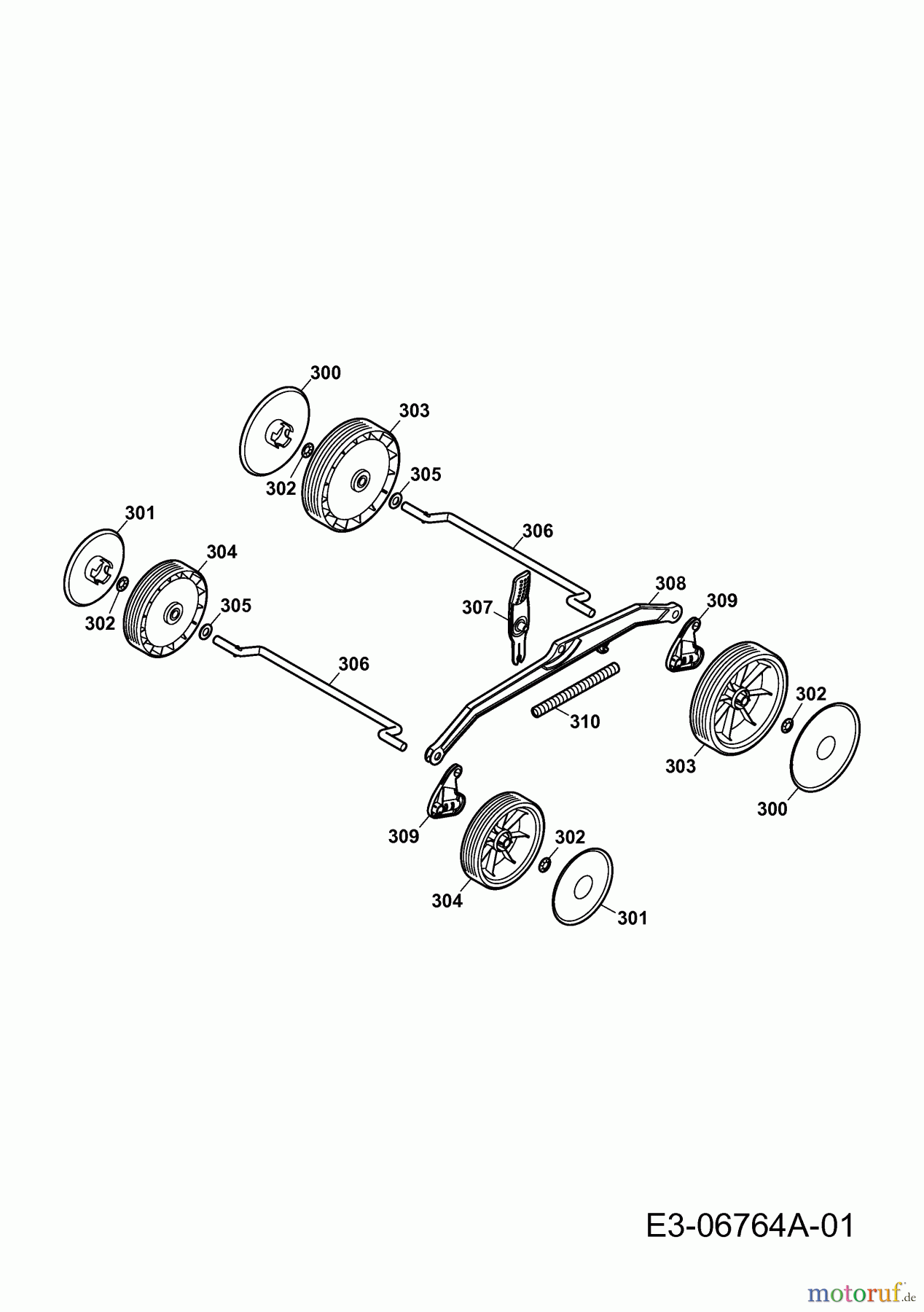 Tchibo Elektromäher 2.34 E 272213 (2011) Höhenverstellung, Räder