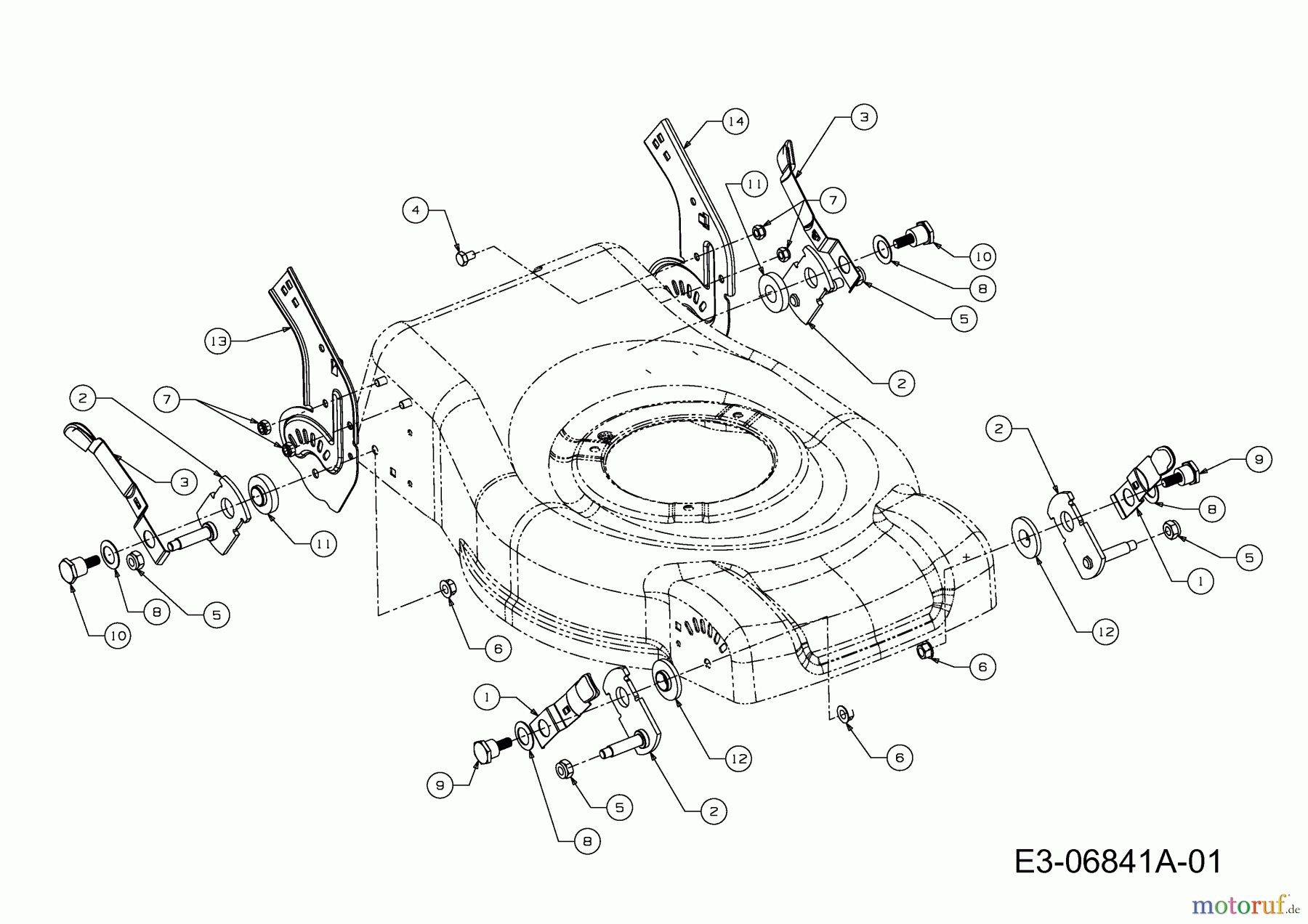 Preisfuxx Elektromäher PF 46 E 18B-J1H-628 (2012) Schnitthöhenverstellung