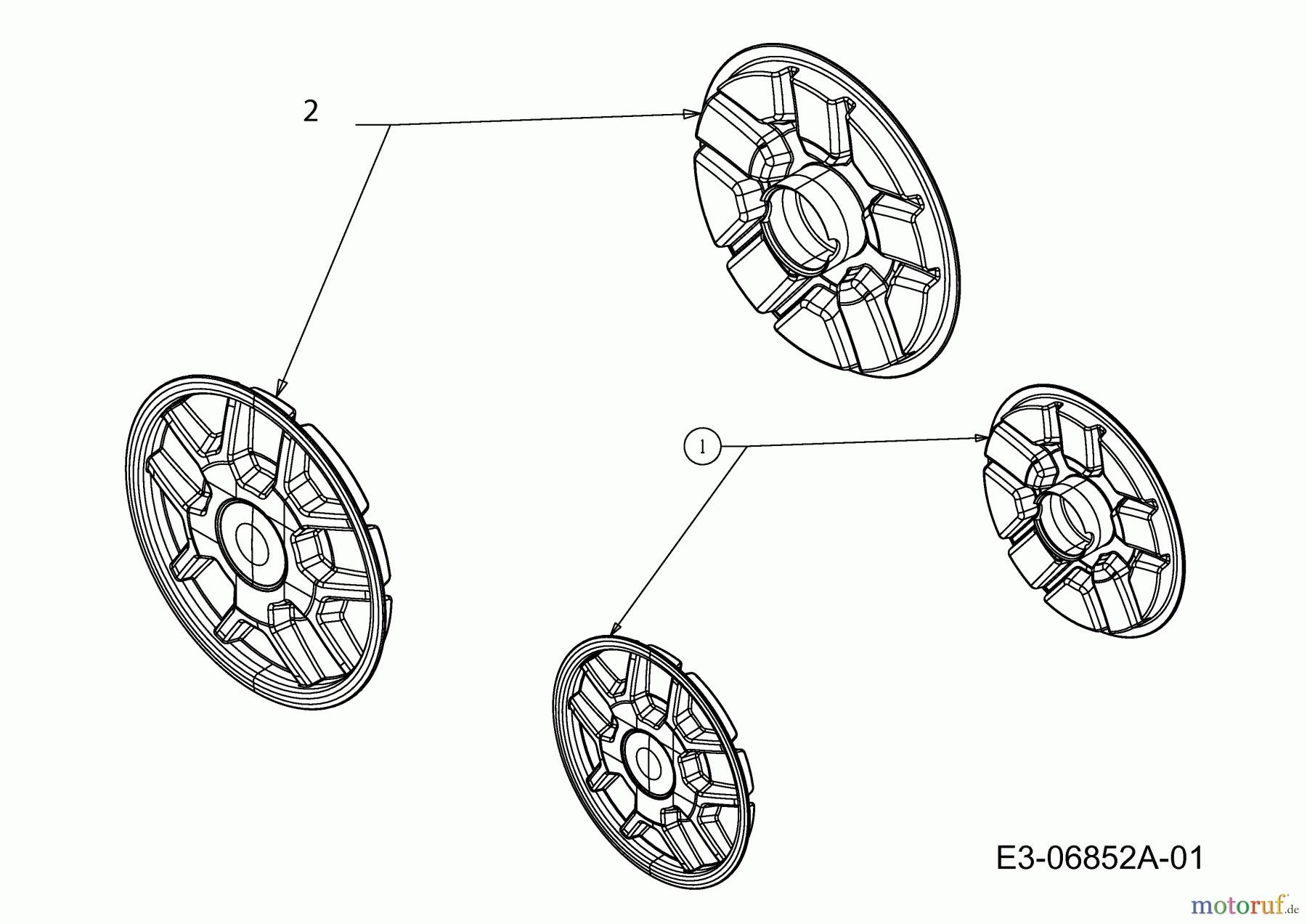  Mr.Gardener Motormäher mit Antrieb HWD 4046 T 12C-J64M629  (2011) Radkappen