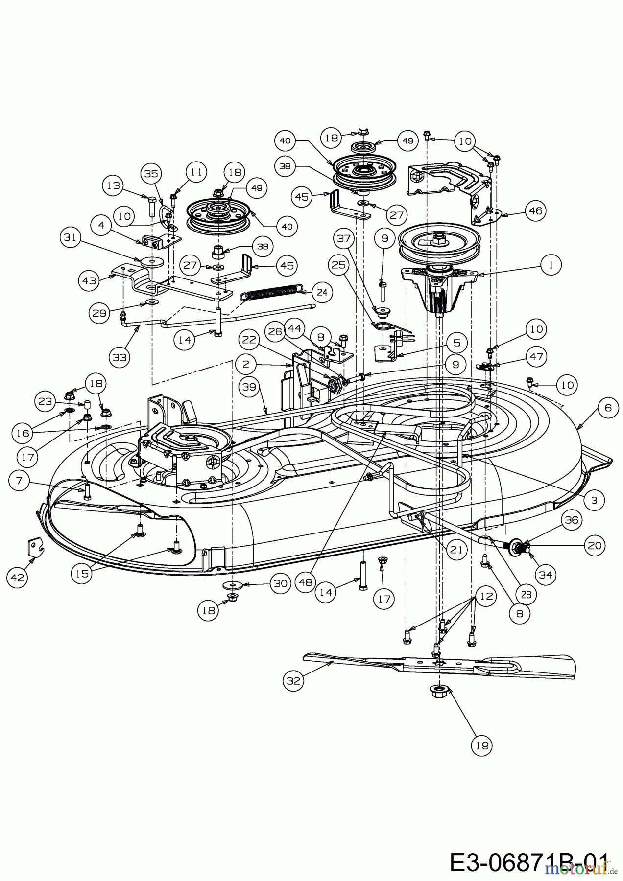 MTD Rasentraktoren 17.5/42 13AN775S308 (2014) Mähwerk S (42