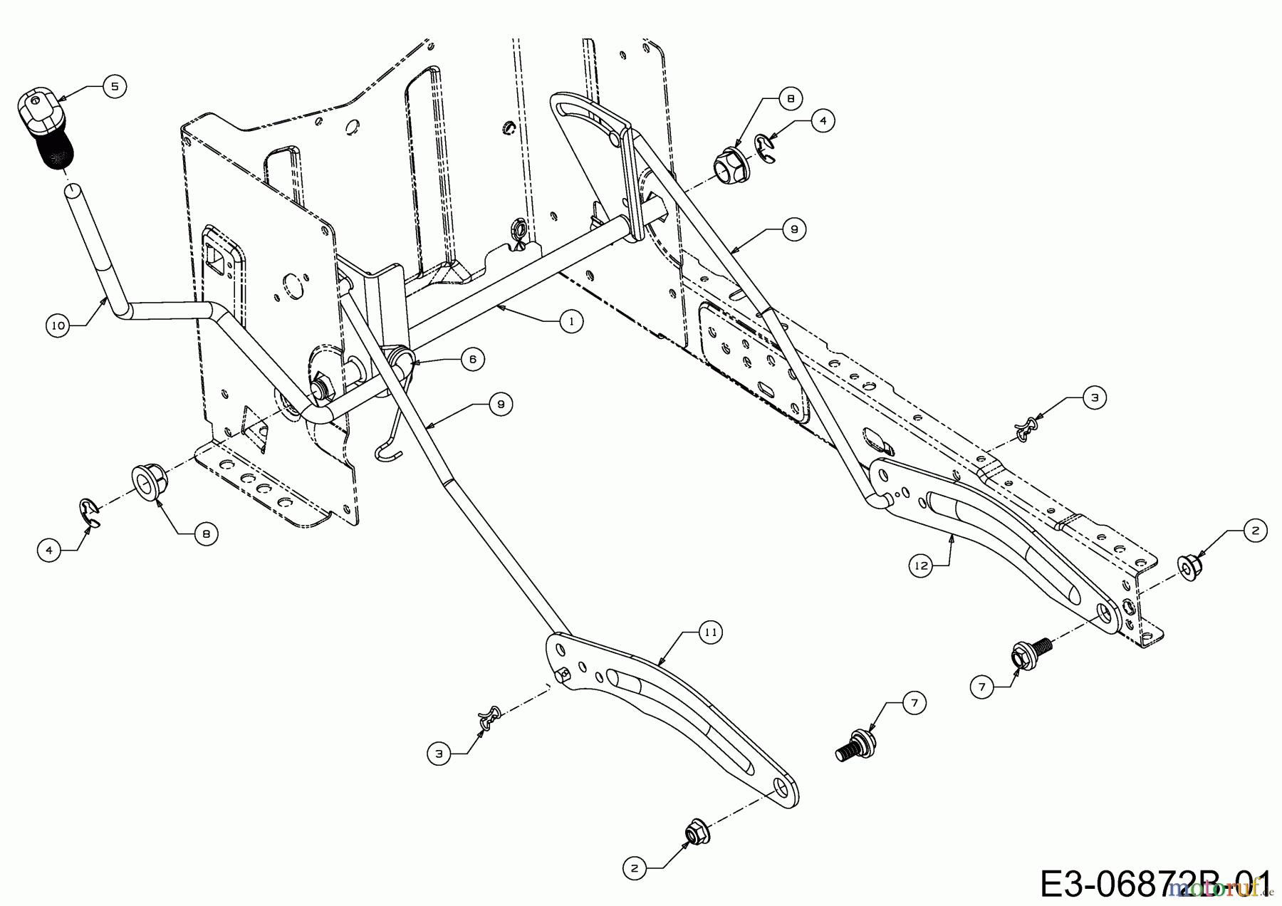 MTD Rasentraktoren 17.5/42 13AN775S308 (2014) Mähwerksaushebung