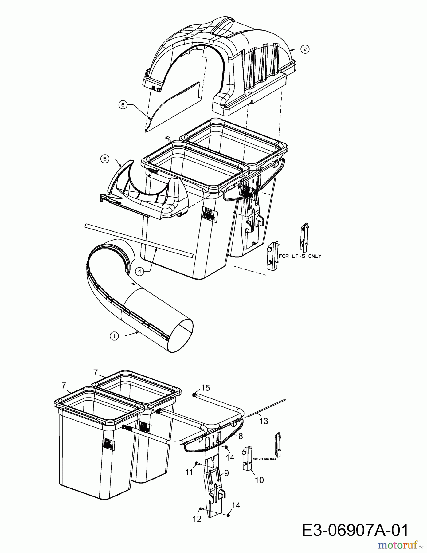  MTD Zubehör Zubehör Zero Turn Grasfangvorrichtung für P 170 HZ-S mit Mähwerk S (42