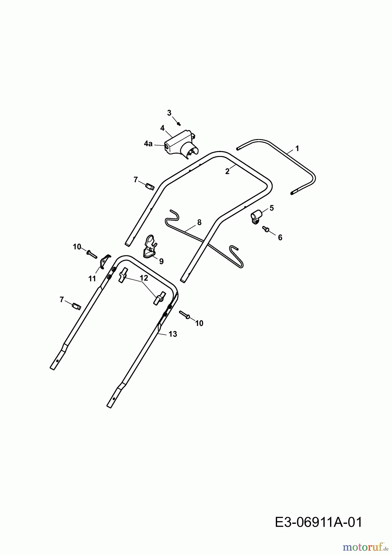 Wolf-Garten Elektromäher Blue Power 40 E 18AWH1Z1C50 (2011) Holm, Schalter