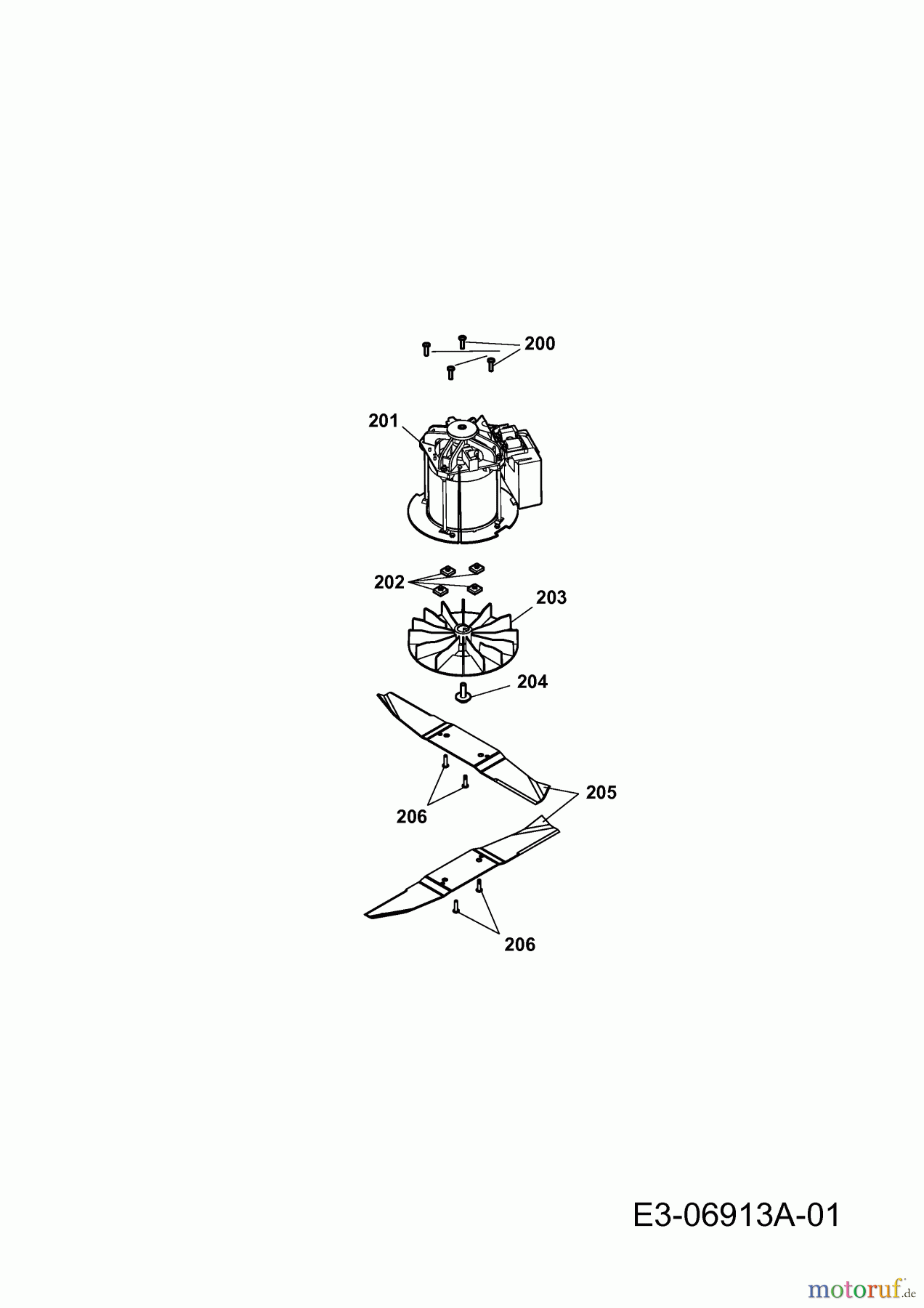 Wolf-Garten Elektromäher Blue Power 40 E 18AWH1Z1C50 (2011) Elektromotor, Messer